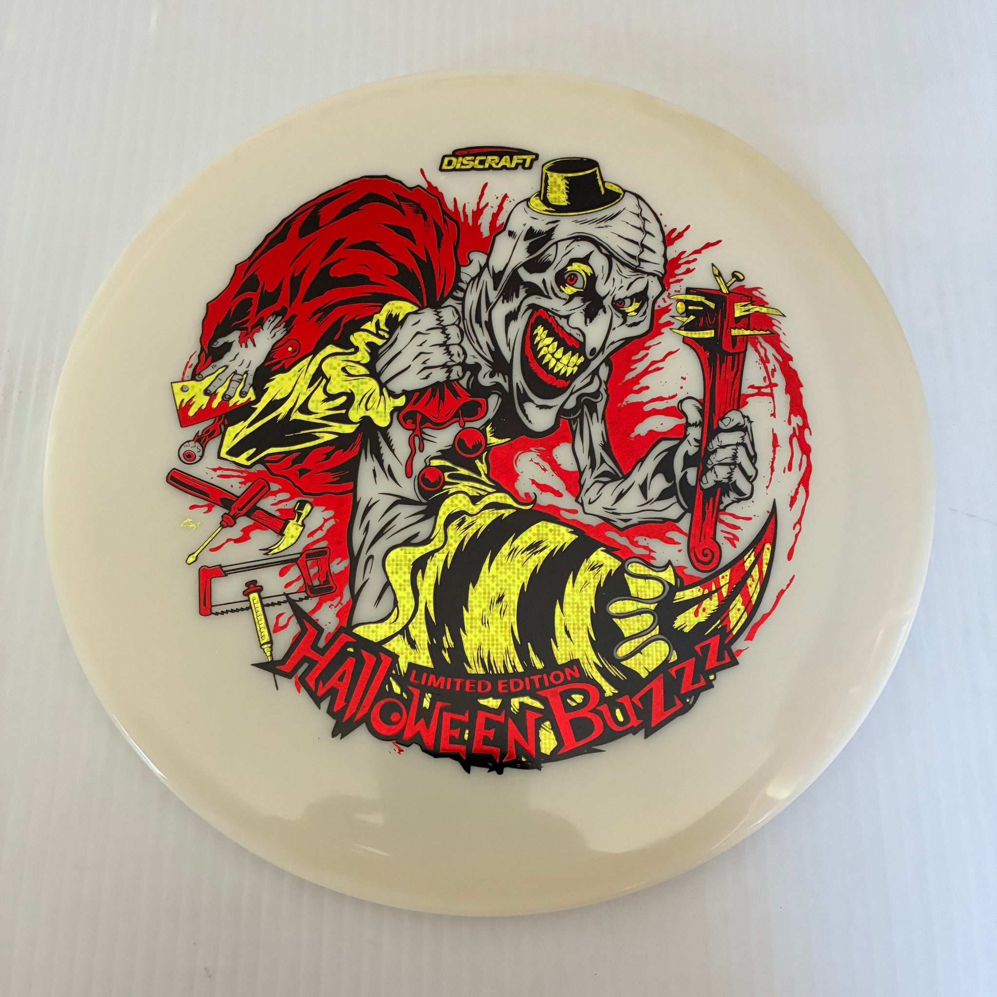 Discraft 2025 Halloween Art the Clown Themed Tri Foil Glow ESP Buzzz 5/4/-1/1