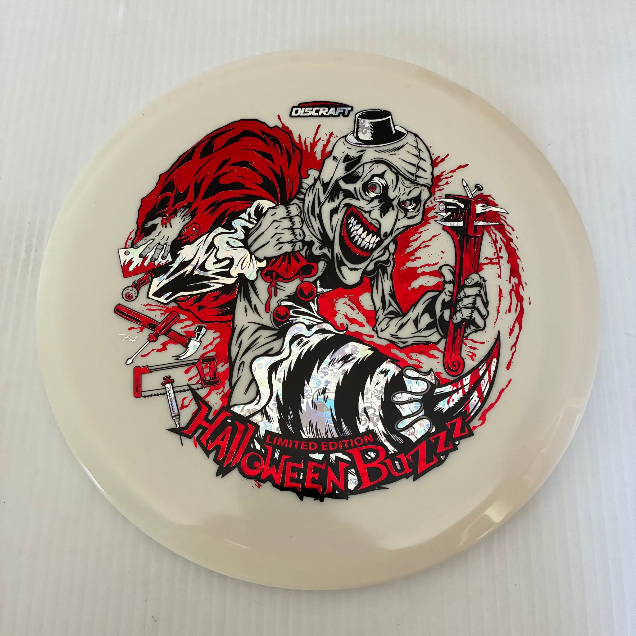 Discraft 2025 Halloween Art the Clown Themed Tri Foil Glow ESP Buzzz 5/4/-1/1