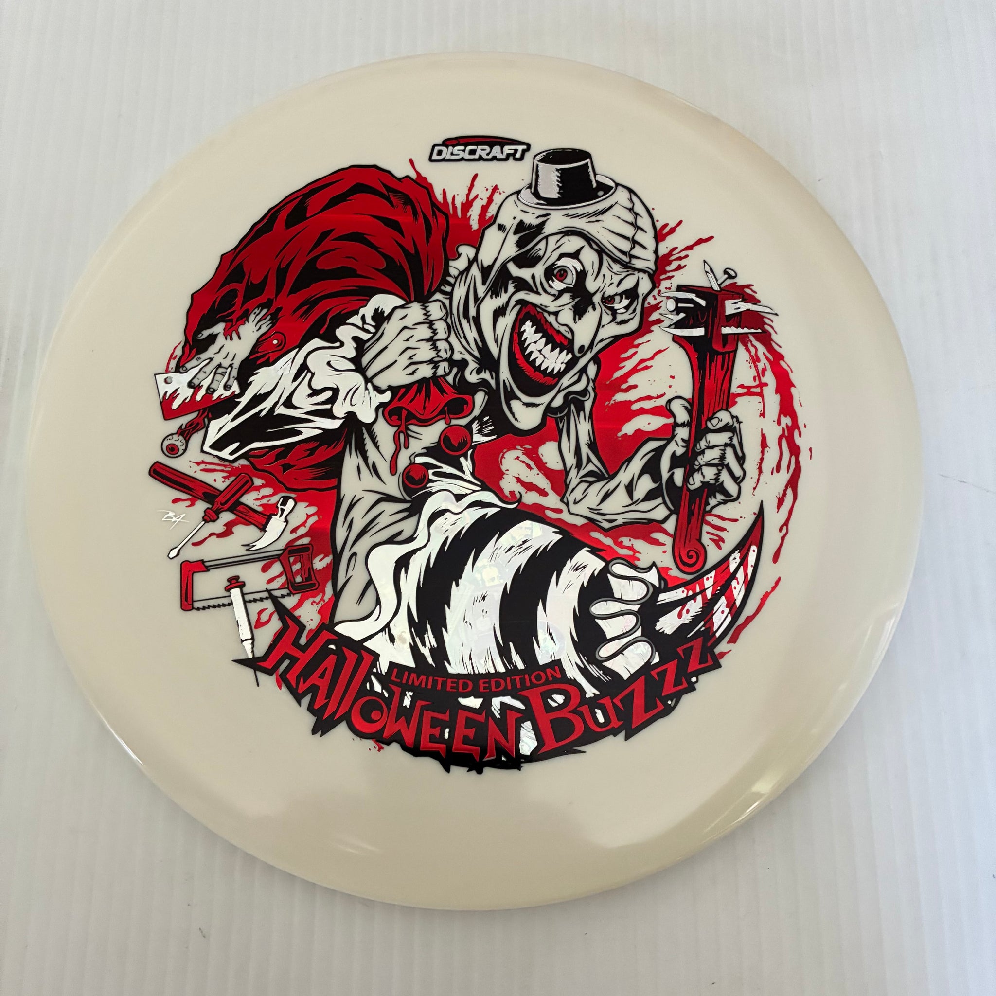 Discraft 2025 Halloween Art the Clown Themed Tri Foil Glow ESP Buzzz 5/4/-1/1