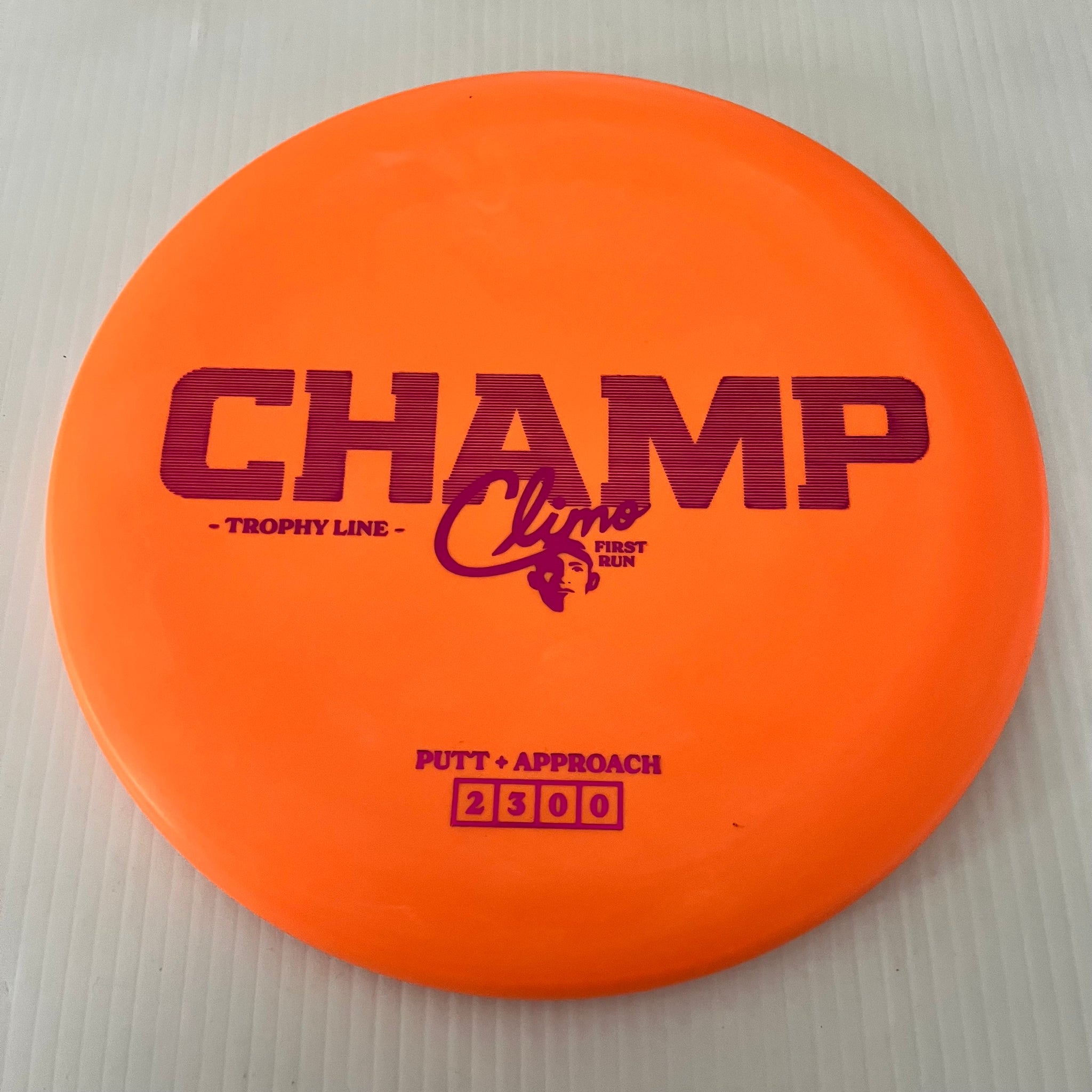 Climo Disc Golf First Run Trophy Line Champ 2/3/0/0