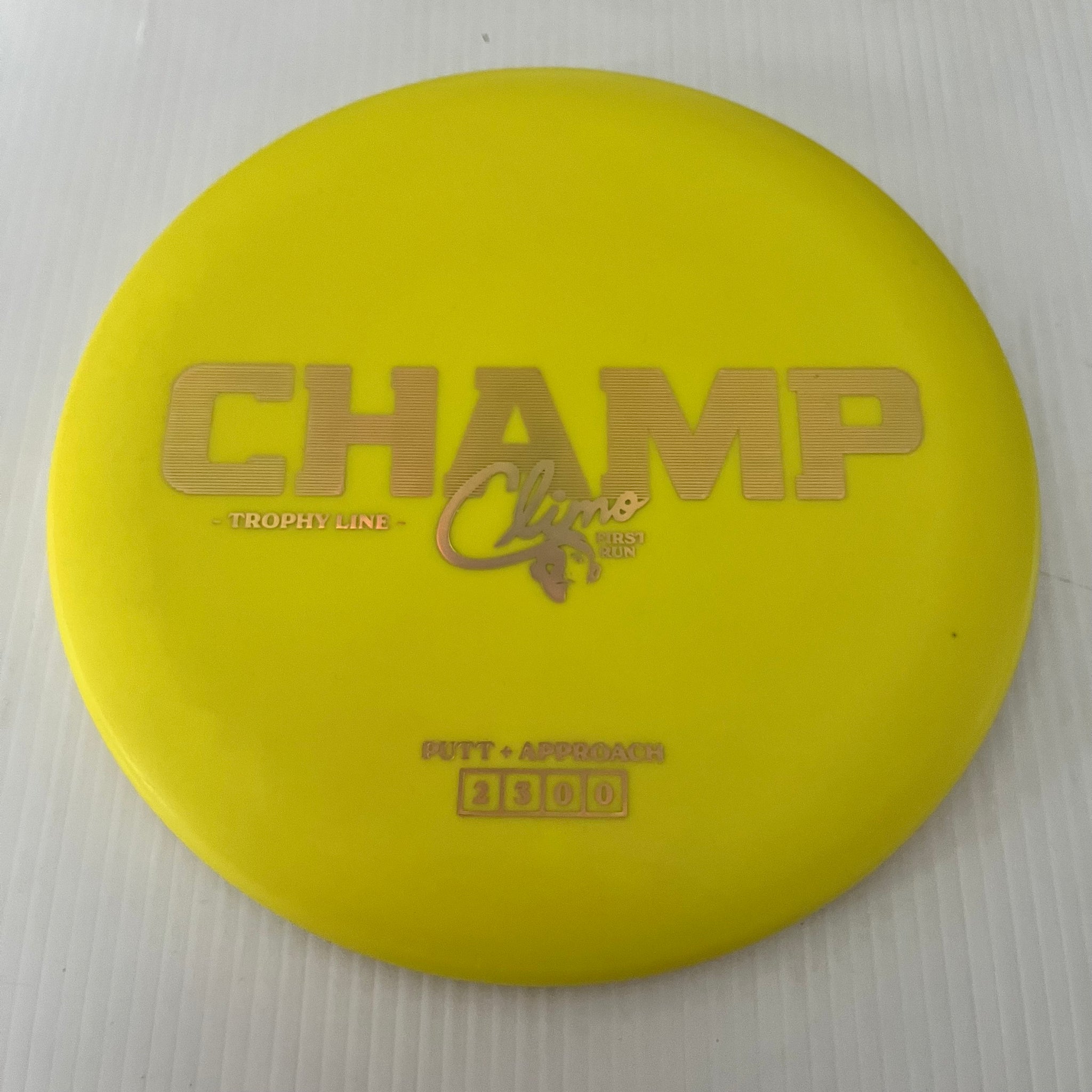 Climo Disc Golf First Run Trophy Line Champ 2/3/0/0