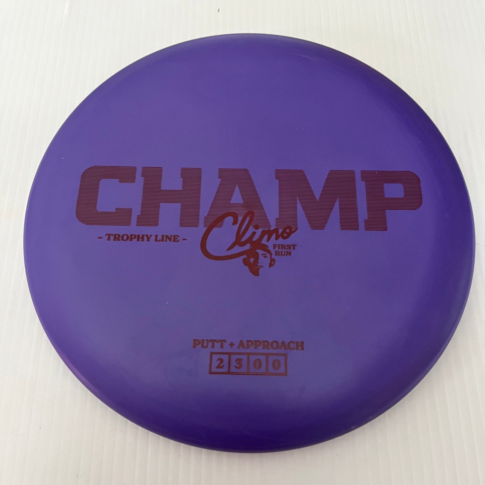Climo Disc Golf First Run Trophy Line Champ 2/3/0/0