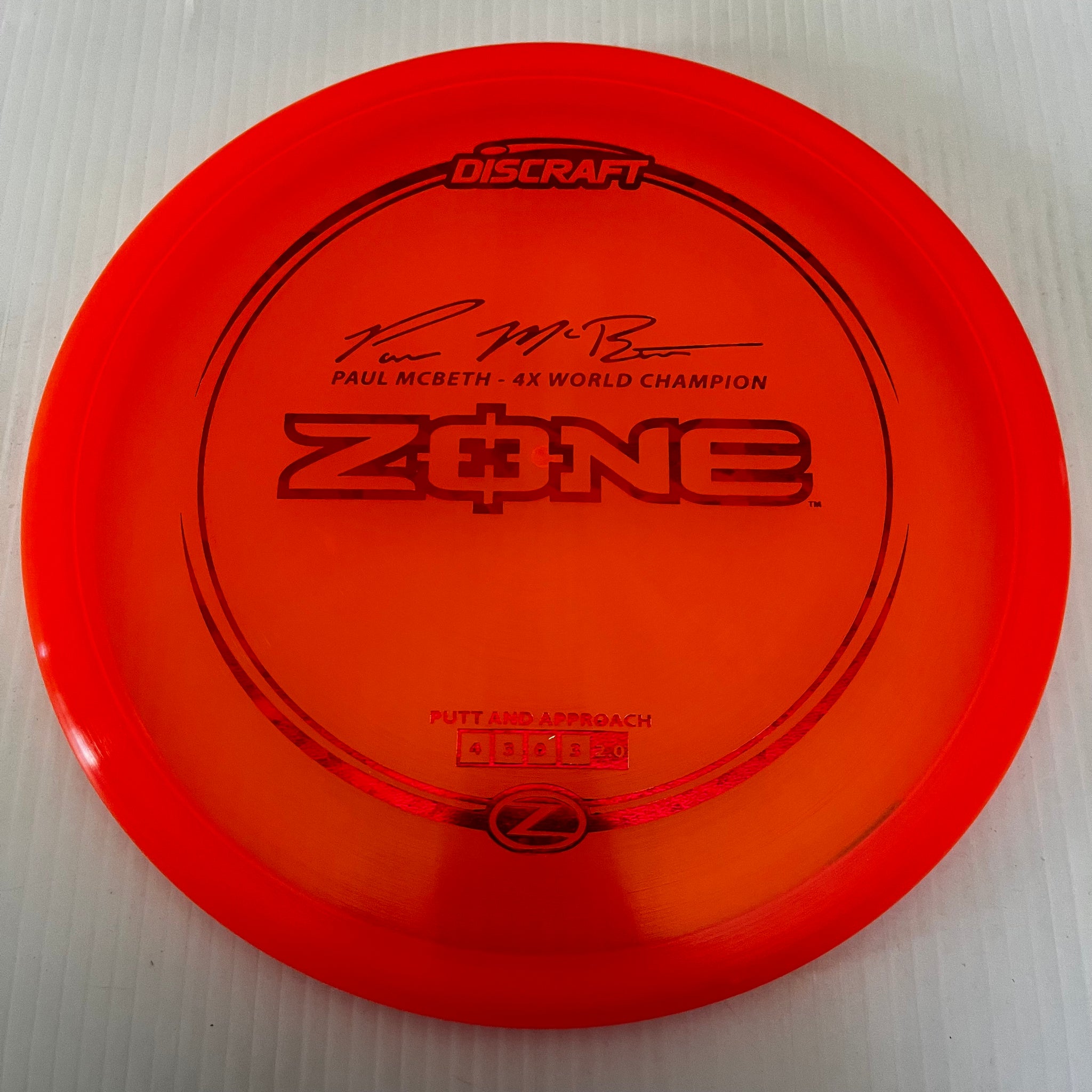 Discraft 4x Paul McBeth Z Zone 4/3/0/3