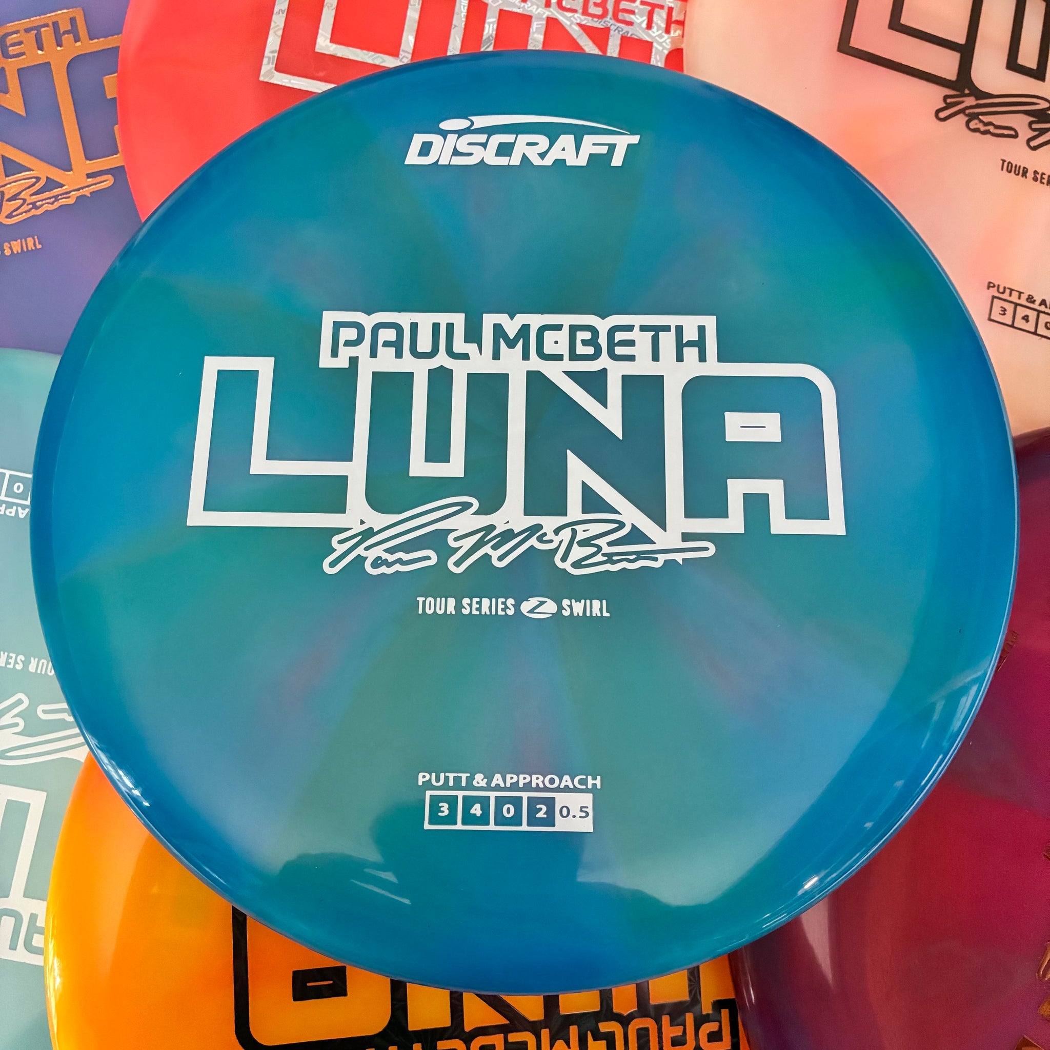 Discraft 2025 Paul McBeth Tour Series Z Swirl Blend Luna 3/4/0/2