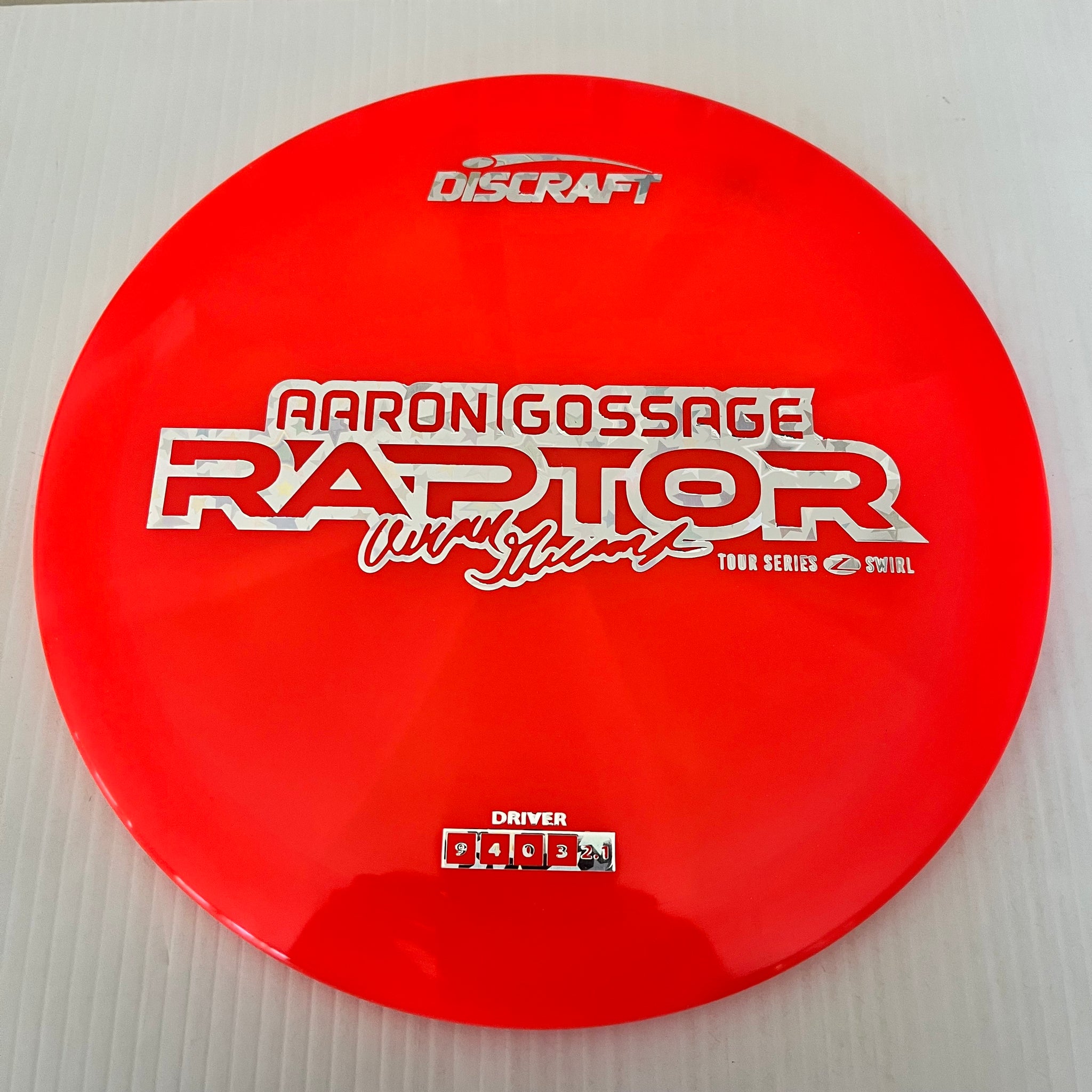 Discraft 2025 Aaron Gossage Tour Series Z Swirl Blend Raptor 9/4/0/3