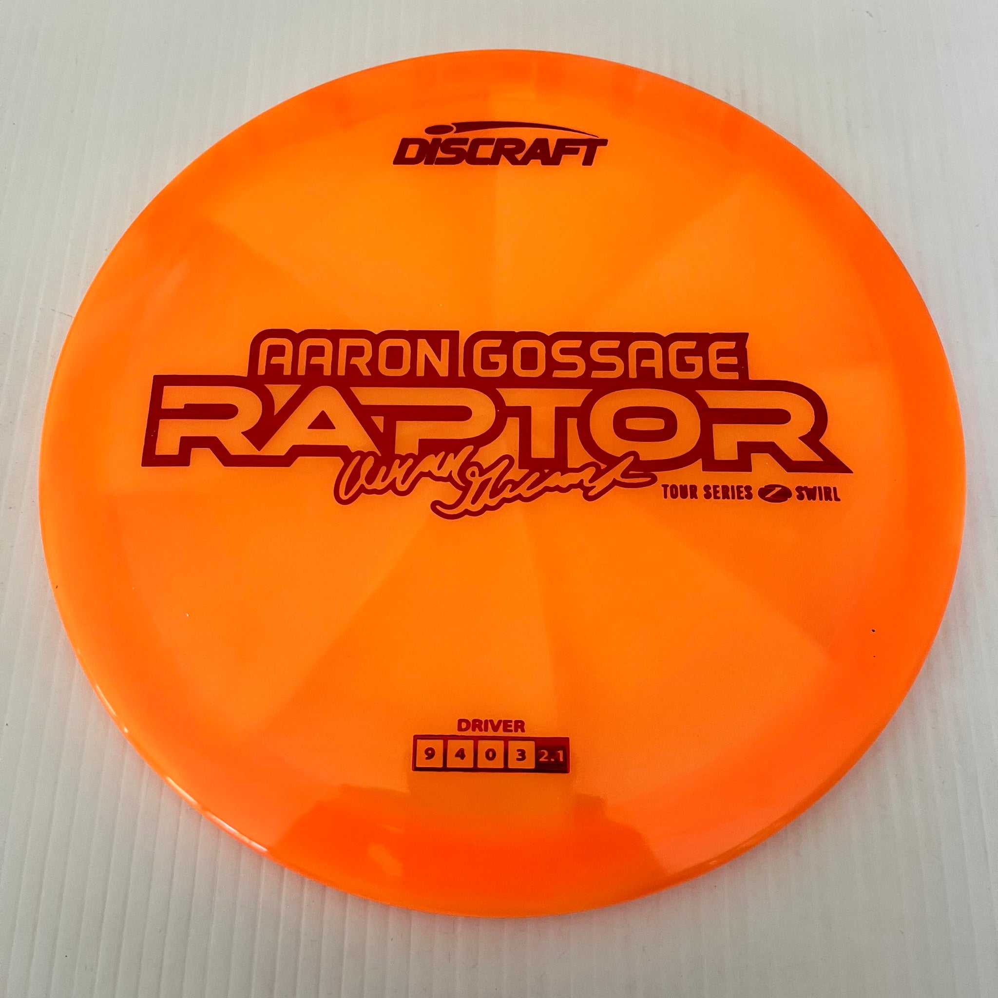 Discraft 2025 Aaron Gossage Tour Series Z Swirl Blend Raptor 9/4/0/3