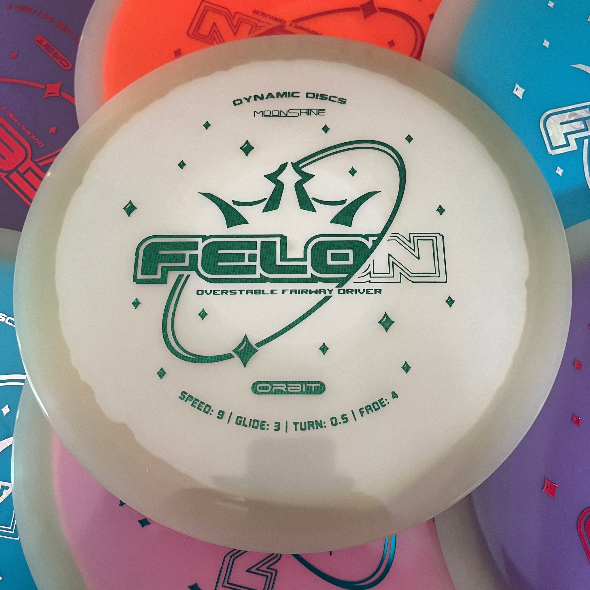 Dynamic Discs Lucid Moonshine Glow Orbit Felon 9/3/0.5/4