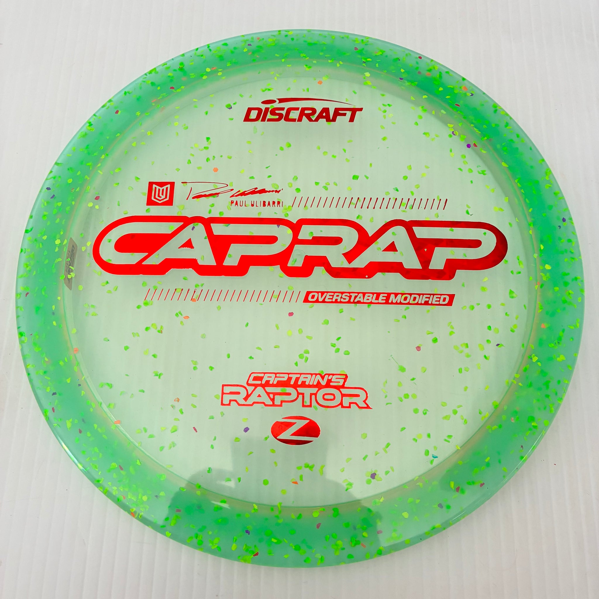 Discraft 2026 Paul Ulibarri Tour Series Z Confetti Captain's Raptor 9/3/1/4