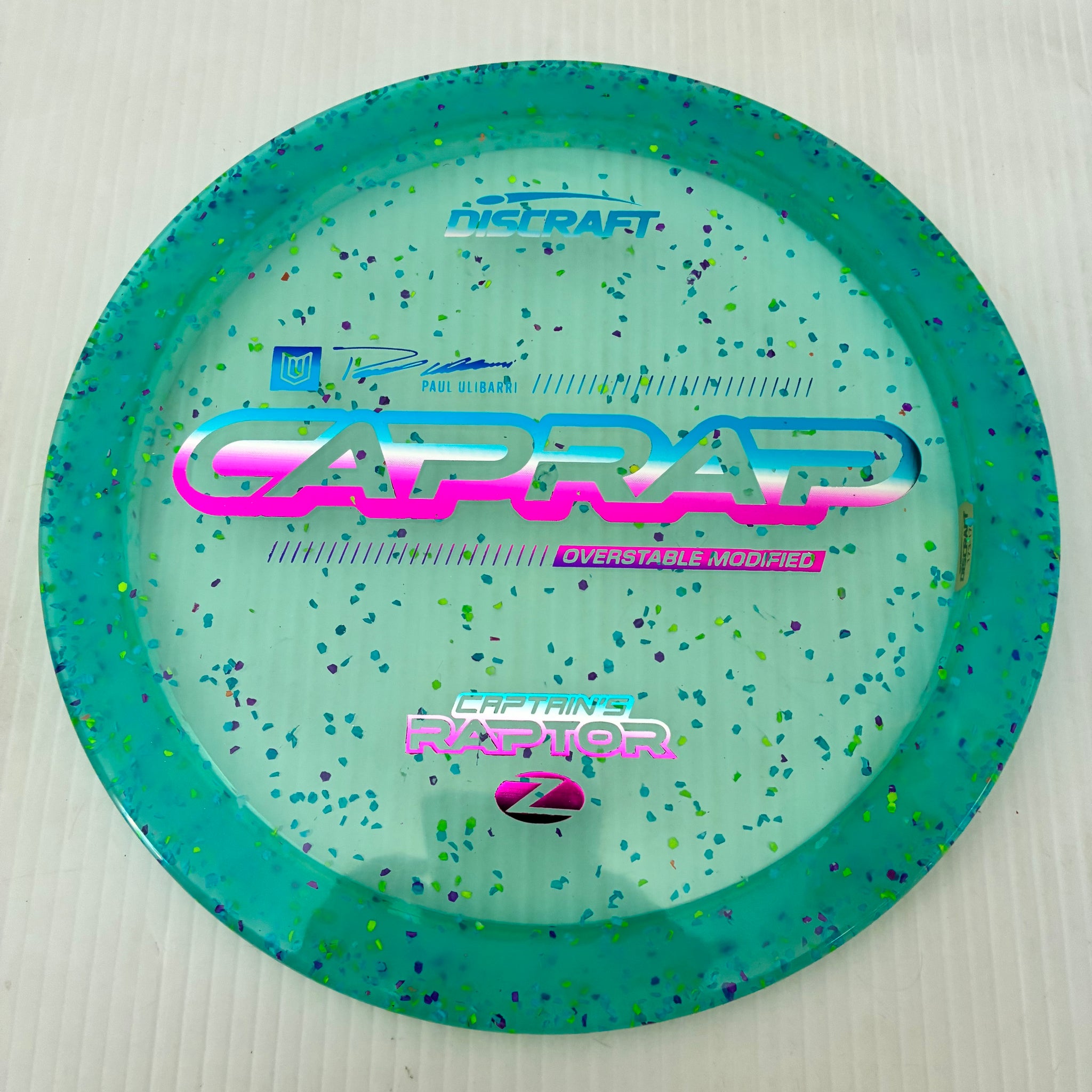 Discraft 2026 Paul Ulibarri Tour Series Z Confetti Captain's Raptor 9/3/1/4