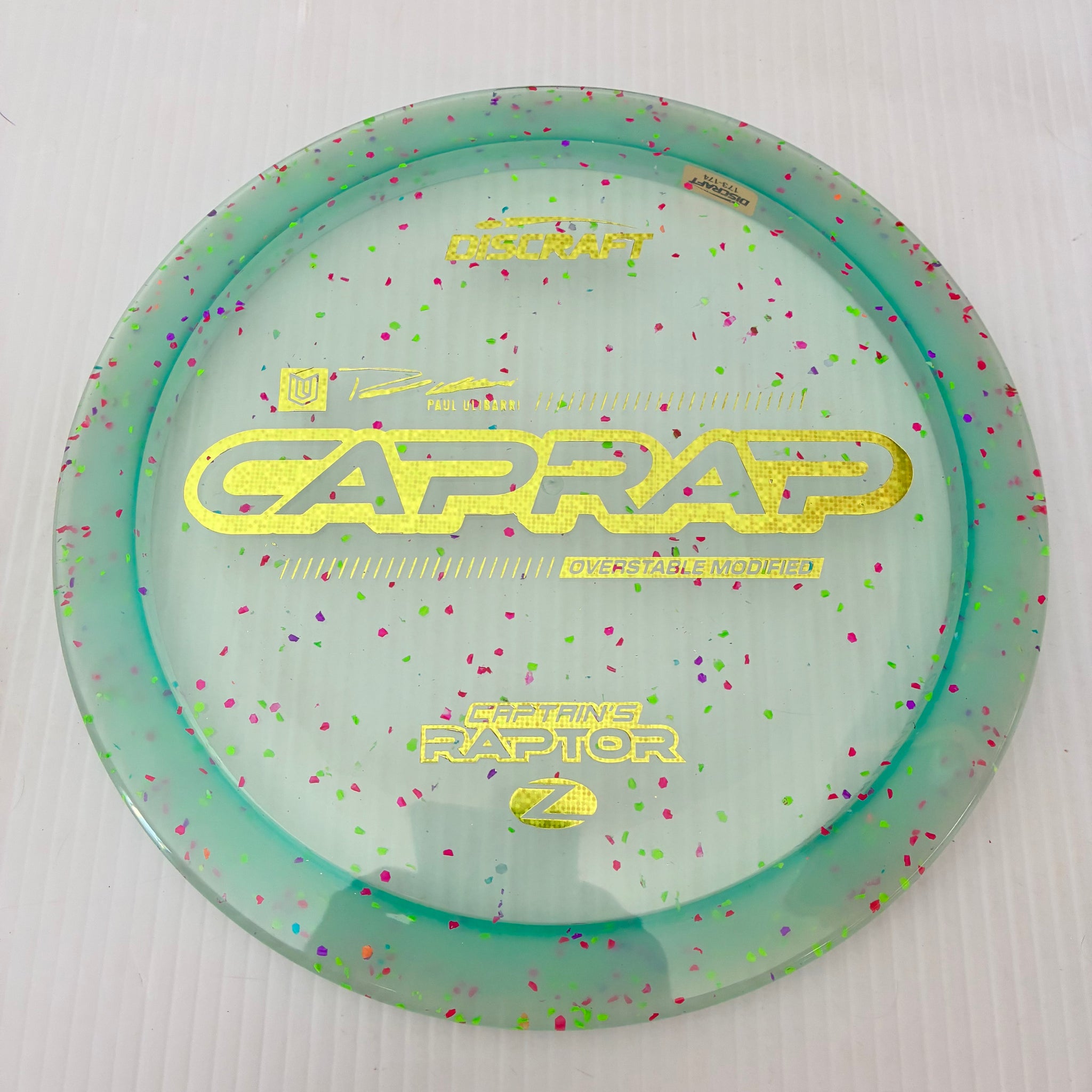 Discraft 2026 Paul Ulibarri Tour Series Z Confetti Captain's Raptor 9/3/1/4