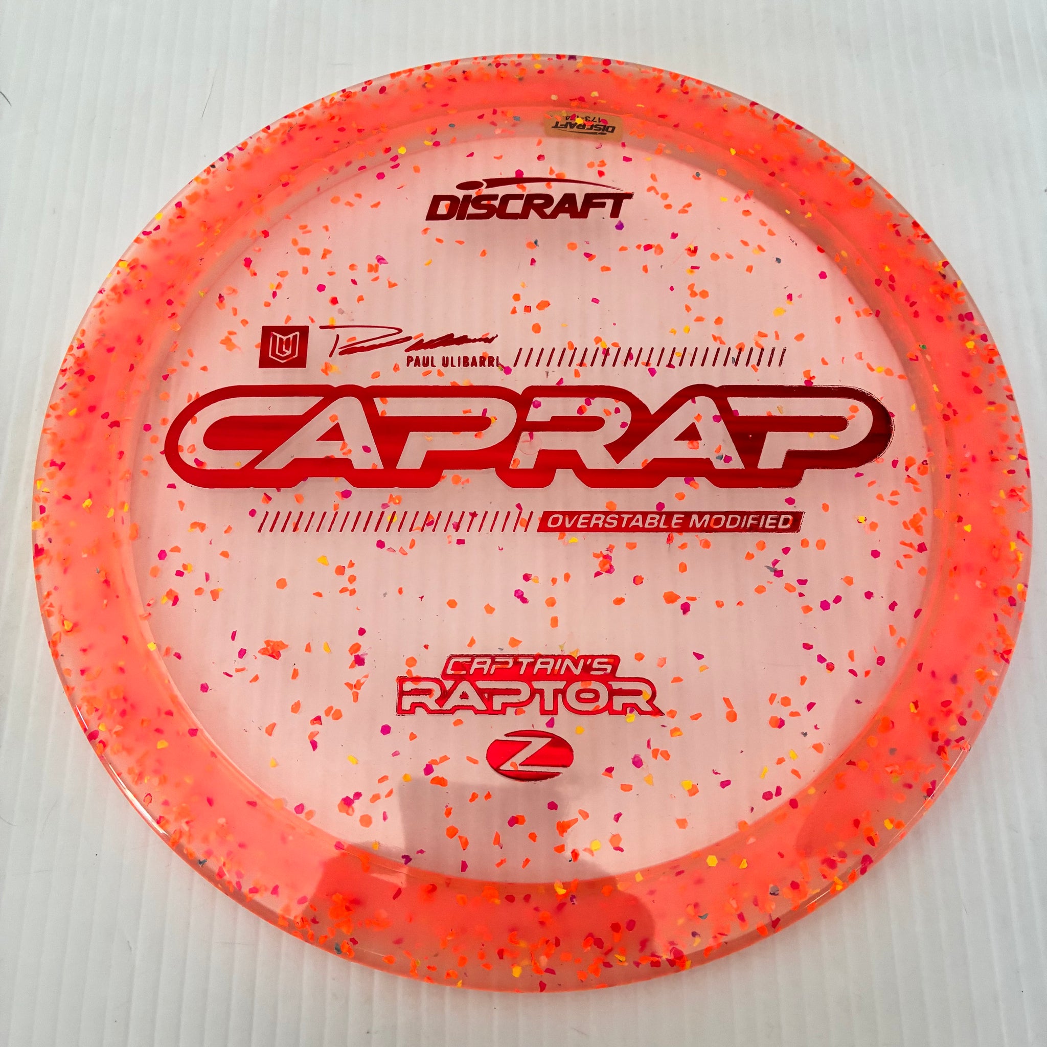 Discraft 2026 Paul Ulibarri Tour Series Z Confetti Captain's Raptor 9/3/1/4