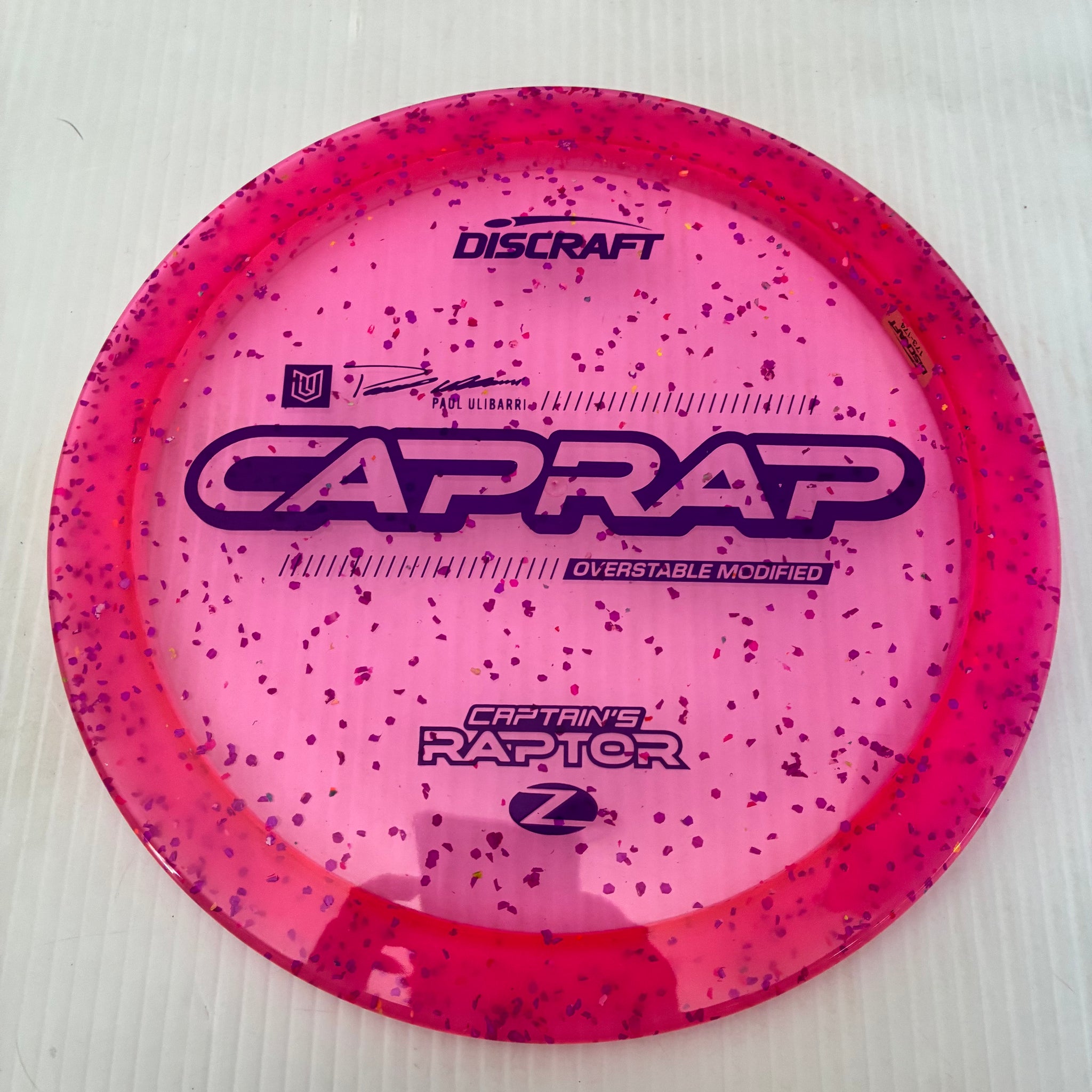 Discraft 2026 Paul Ulibarri Tour Series Z Confetti Captain's Raptor 9/3/1/4