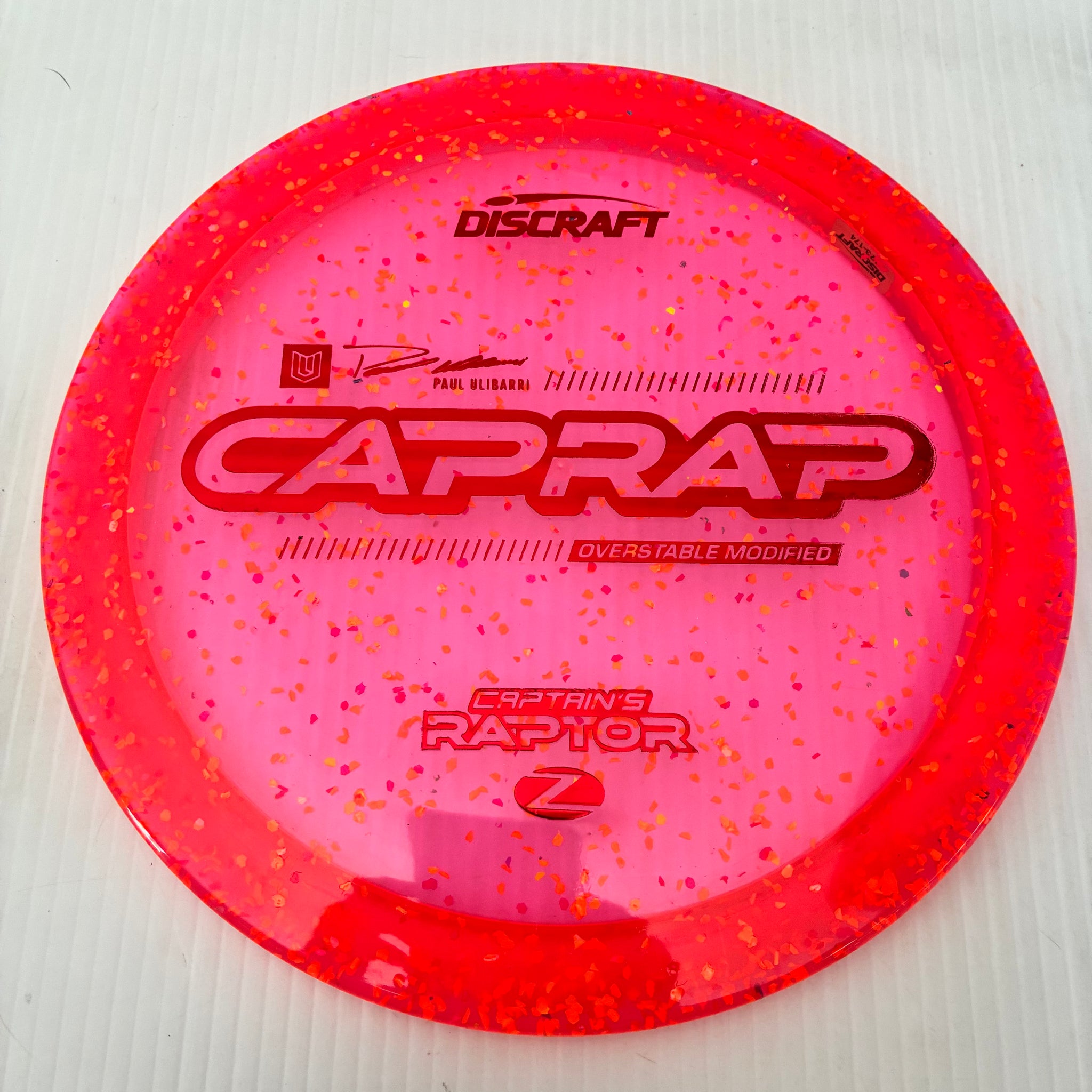 Discraft 2026 Paul Ulibarri Tour Series Z Confetti Captain's Raptor 9/3/1/4