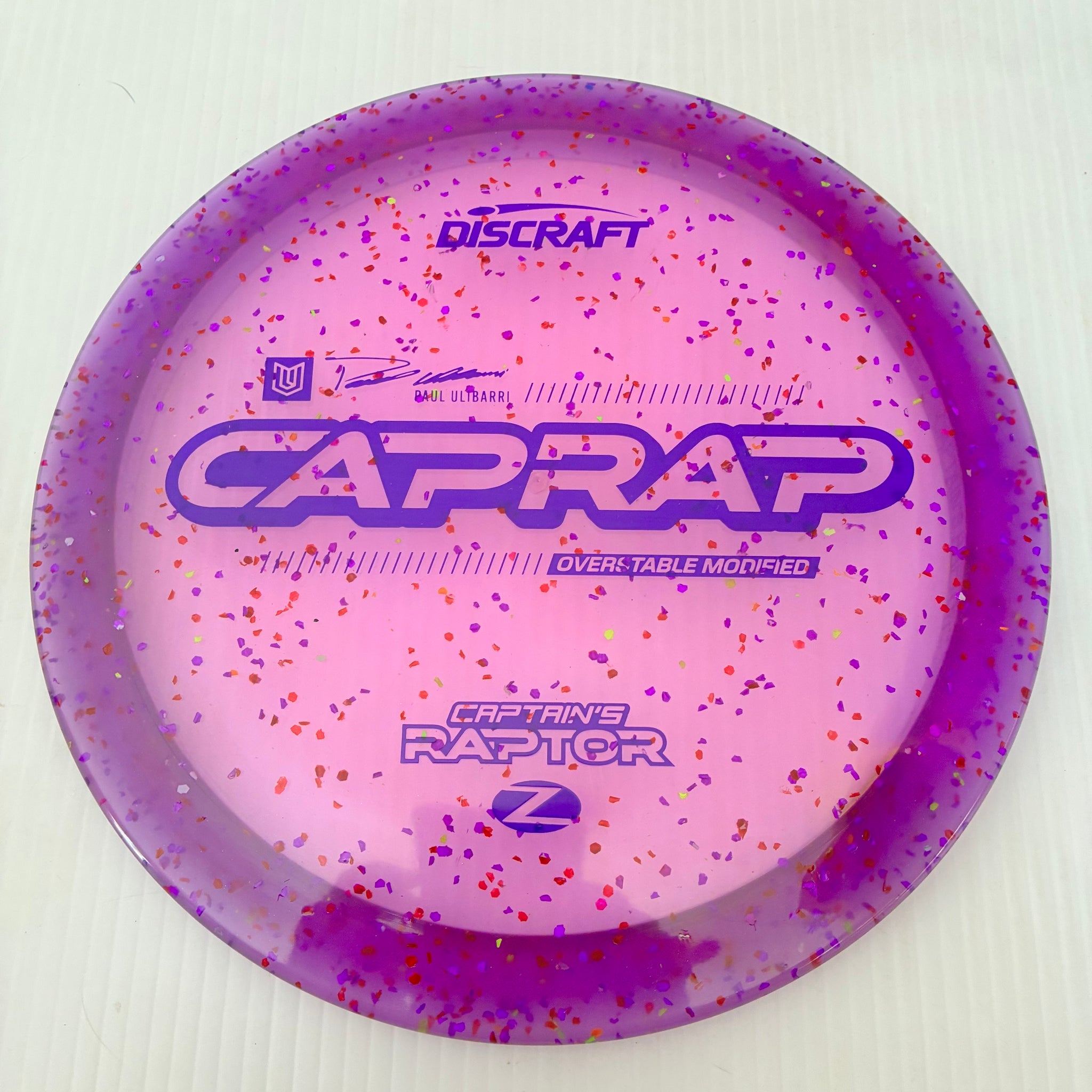 Discraft 2026 Paul Ulibarri Tour Series Z Confetti Captain's Raptor 9/3/1/4