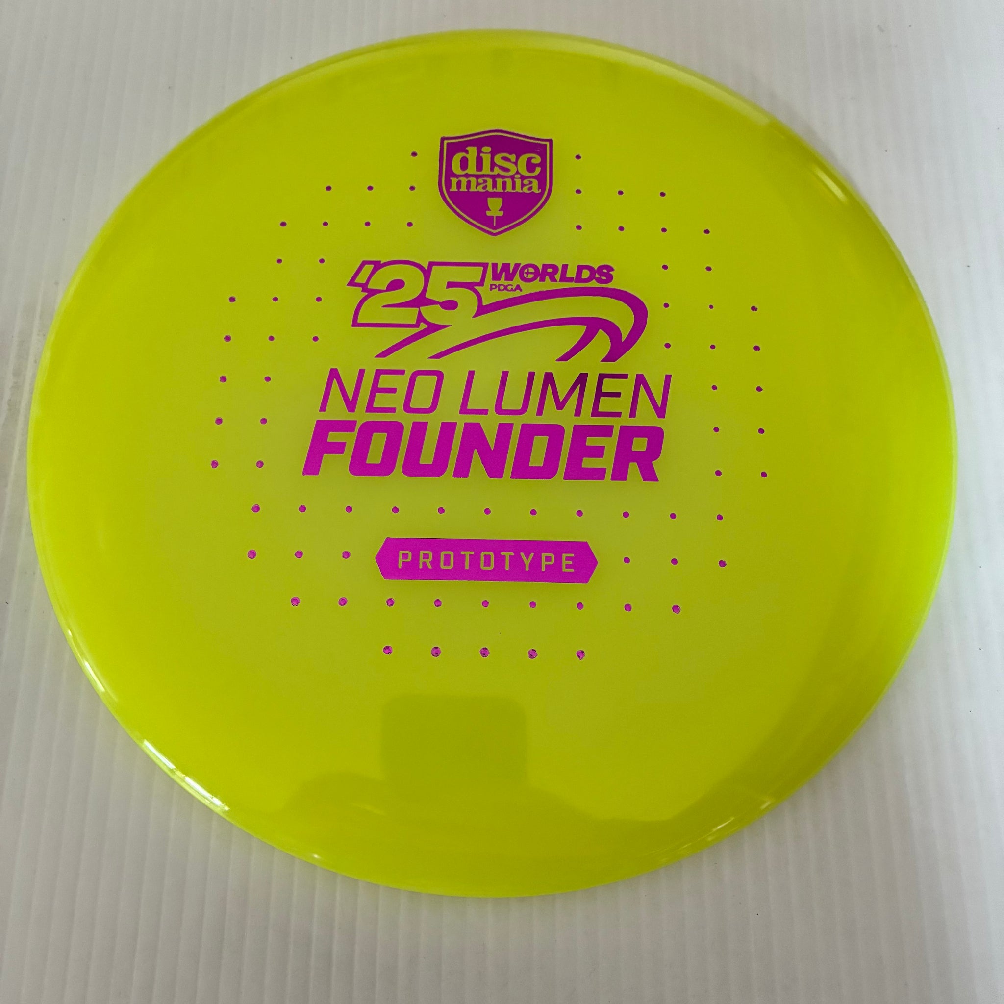 Discmania 2025 Worlds Prototype Evolution NEO Lumen Glow Founder 5/6/-4/1