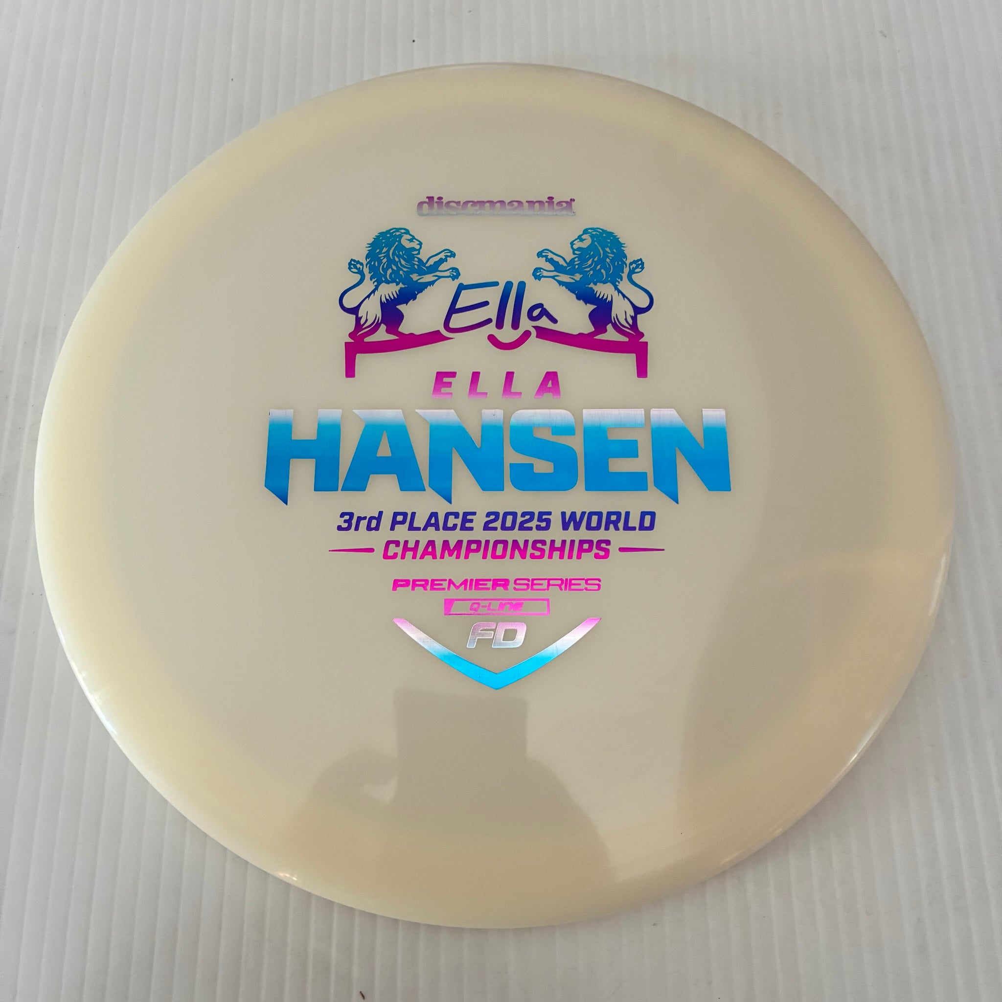 Discmania 2025 Ella Hansen 3rd Place Worlds Premier Series Q-Line FD 7/6/0/1