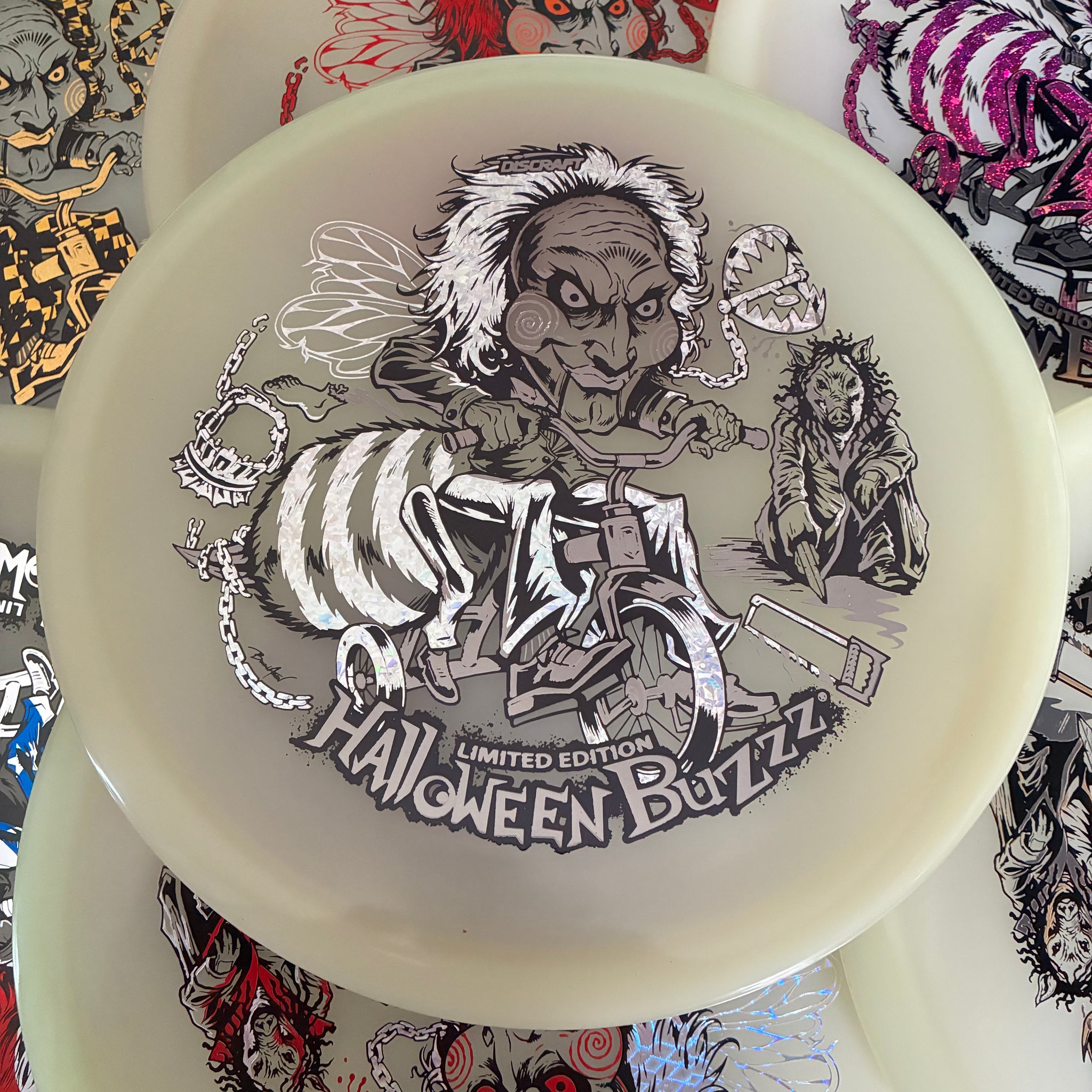 Discraft 2026 Halloween Saw Themed Mega GLO Z Buzzz 5/4/-1/1