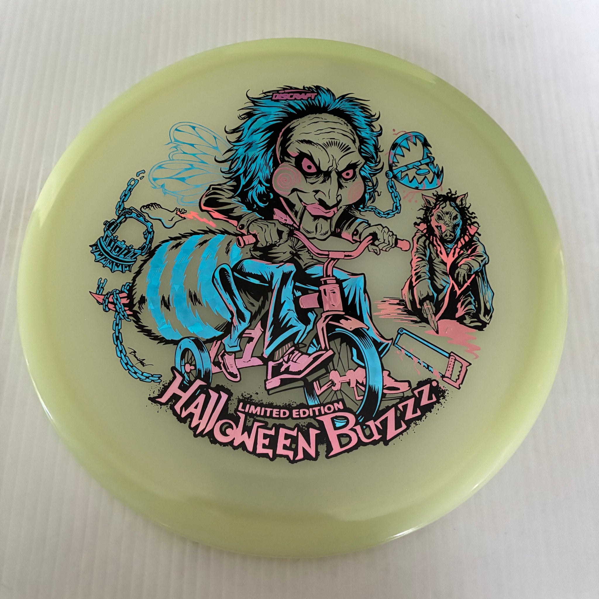 Discraft 2026 Halloween Saw Themed Mega GLO Z Buzzz 5/4/-1/1