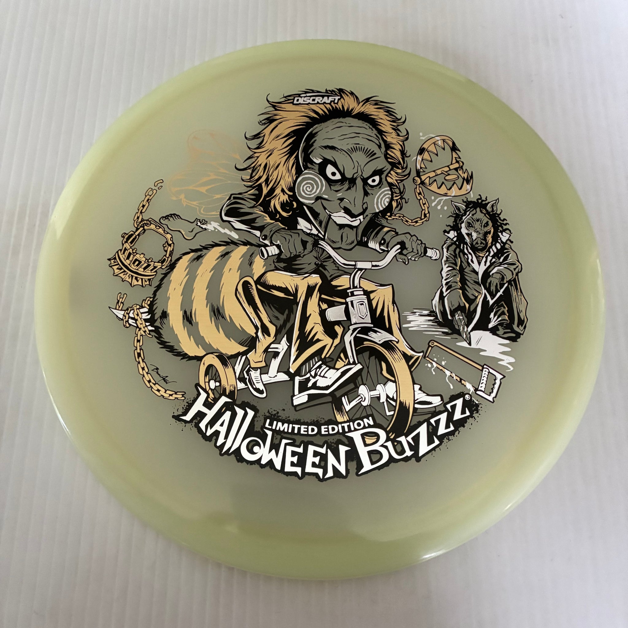 Discraft 2026 Halloween Saw Themed Mega GLO Z Buzzz 5/4/-1/1