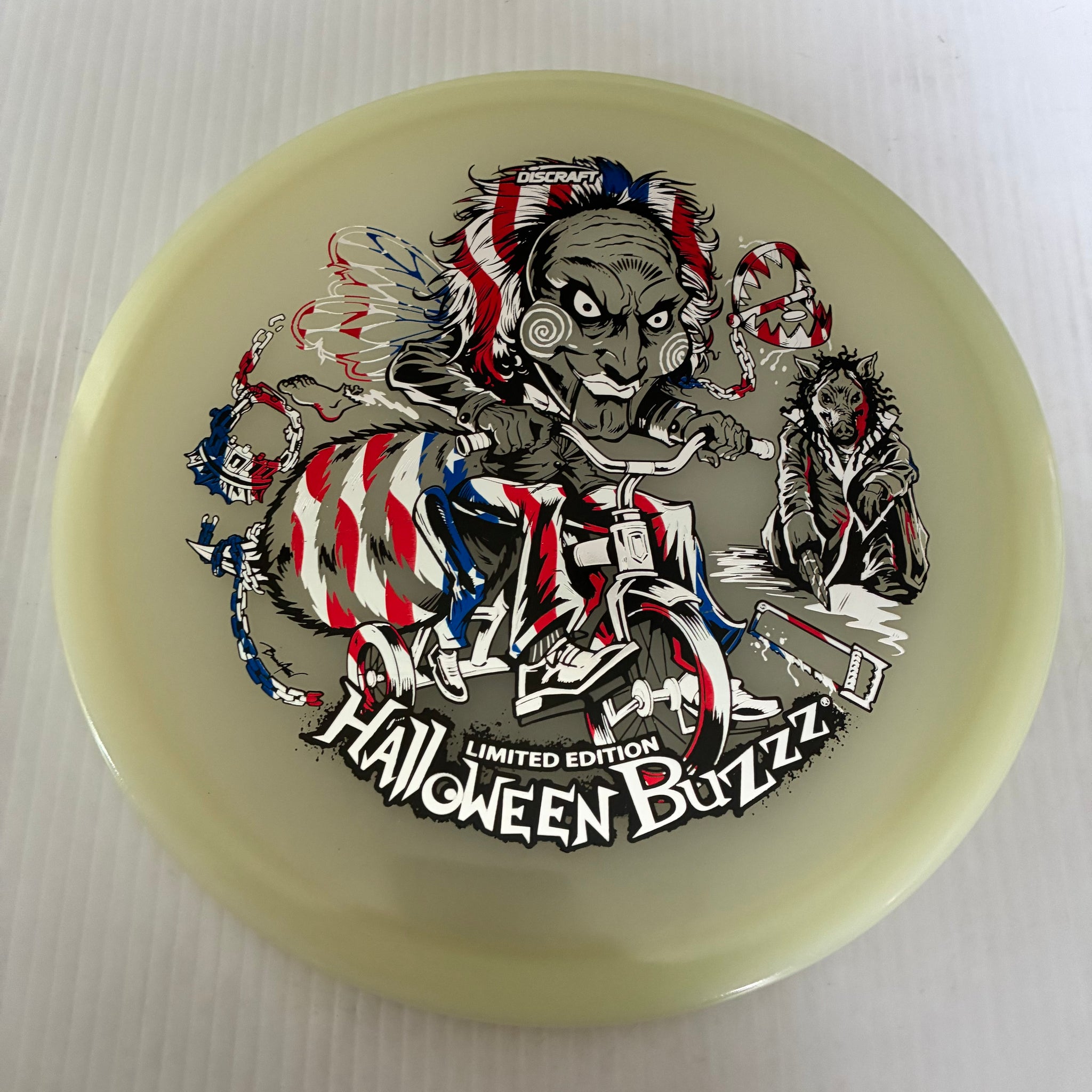 Discraft 2026 Halloween Saw Themed Mega GLO Z Buzzz 5/4/-1/1