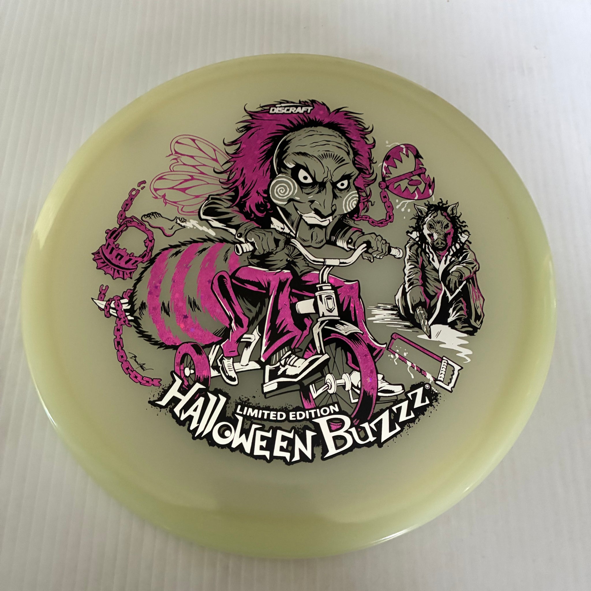 Discraft 2026 Halloween Saw Themed Mega GLO Z Buzzz 5/4/-1/1