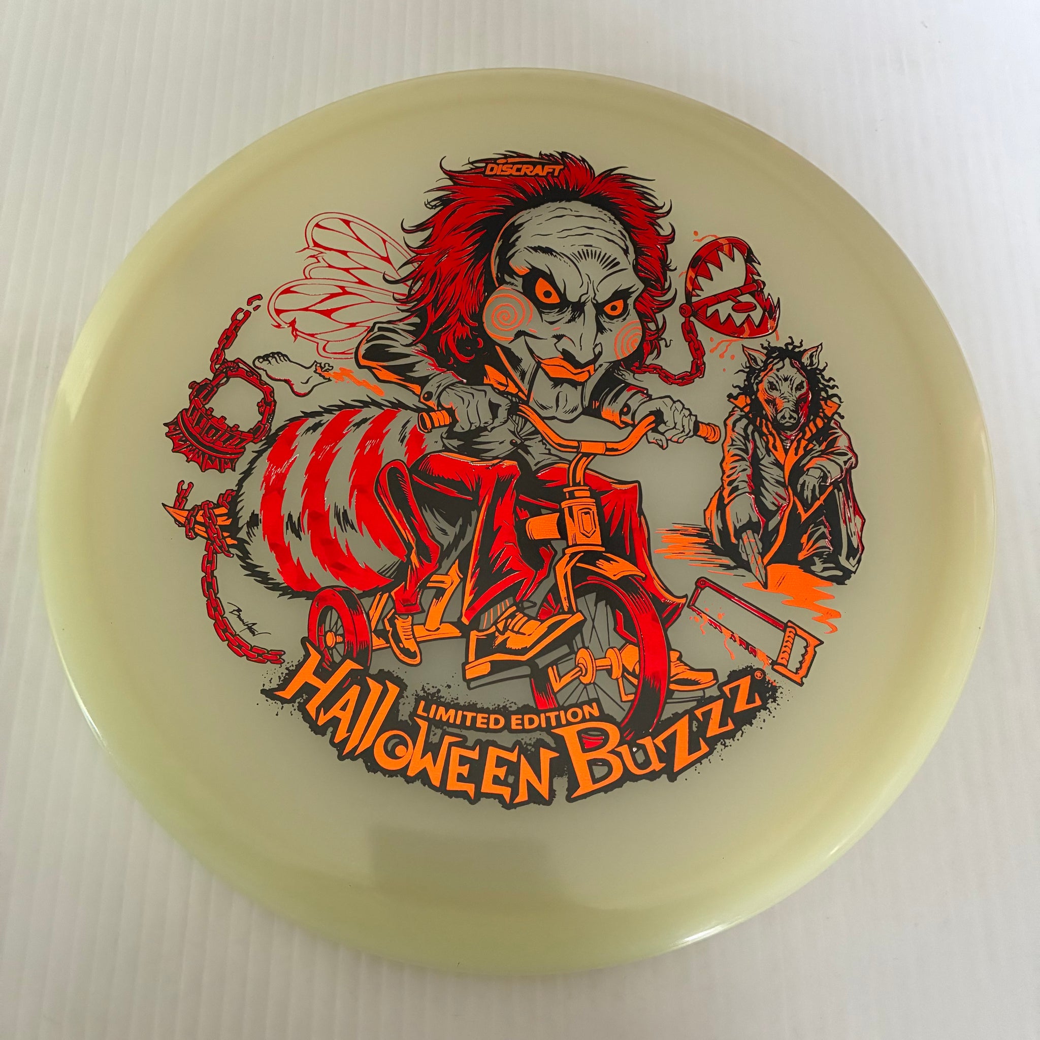 Discraft 2026 Halloween Saw Themed Mega GLO Z Buzzz 5/4/-1/1
