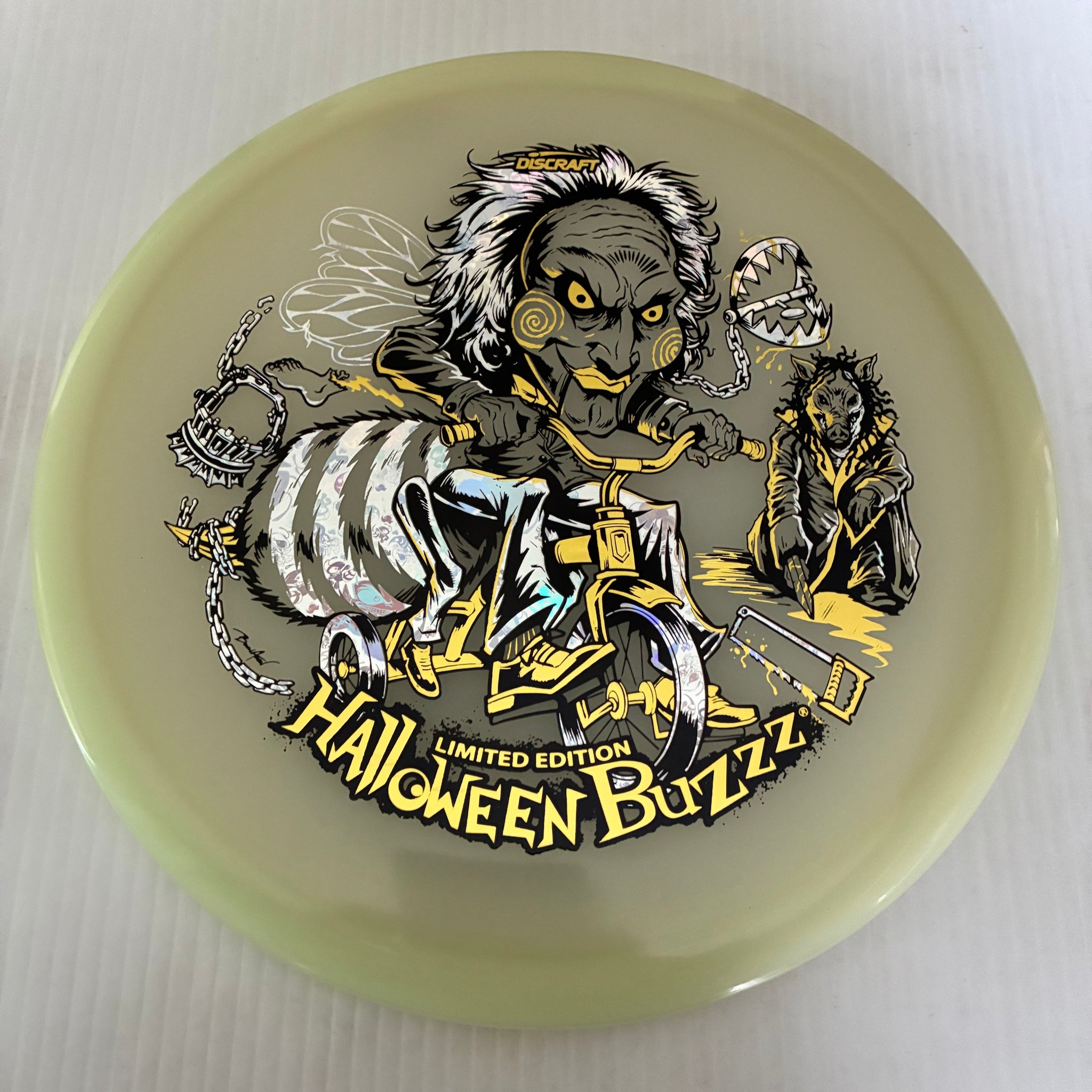 Discraft 2026 Halloween Saw Themed Mega GLO Z Buzzz 5/4/-1/1