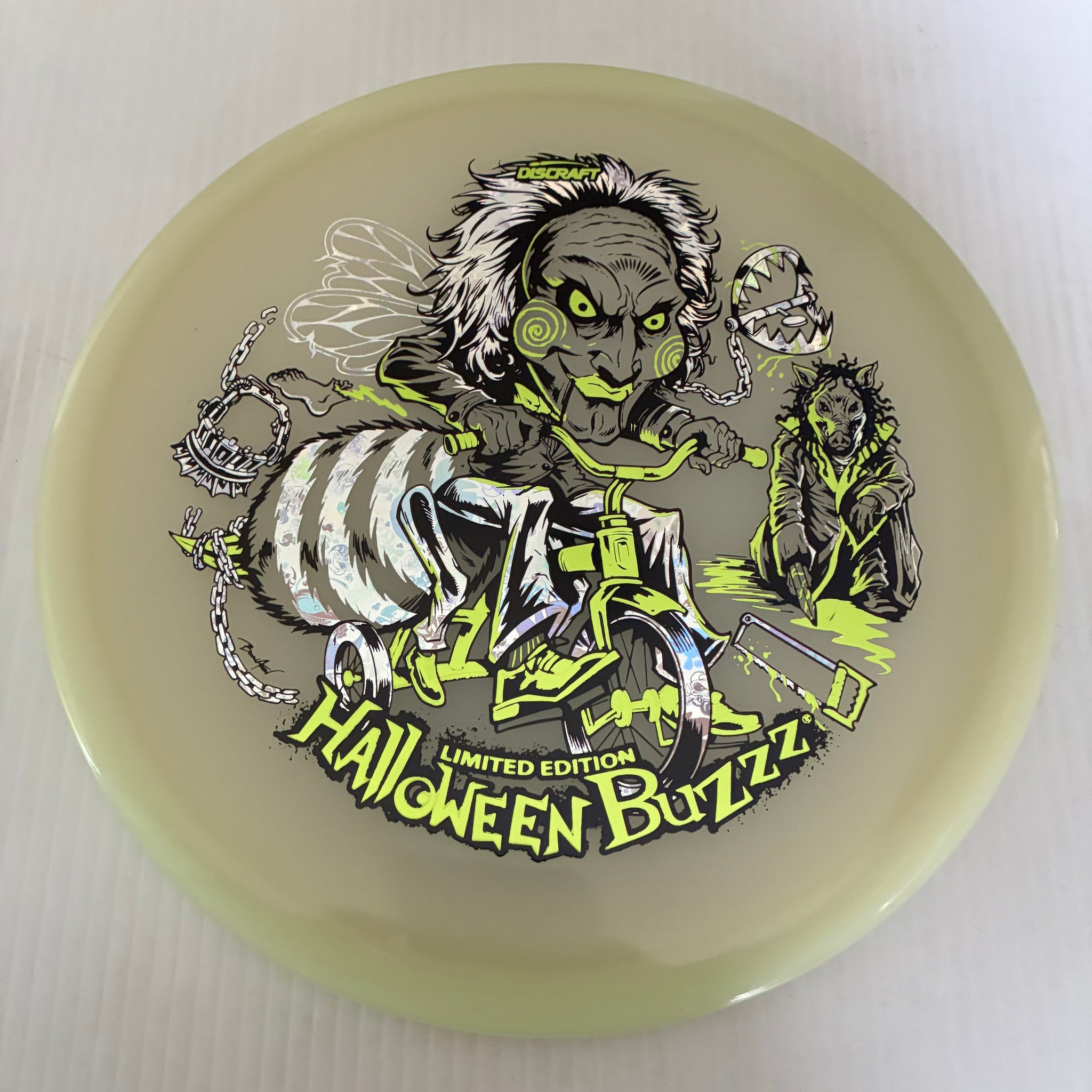 Discraft 2026 Halloween Saw Themed Mega GLO Z Buzzz 5/4/-1/1