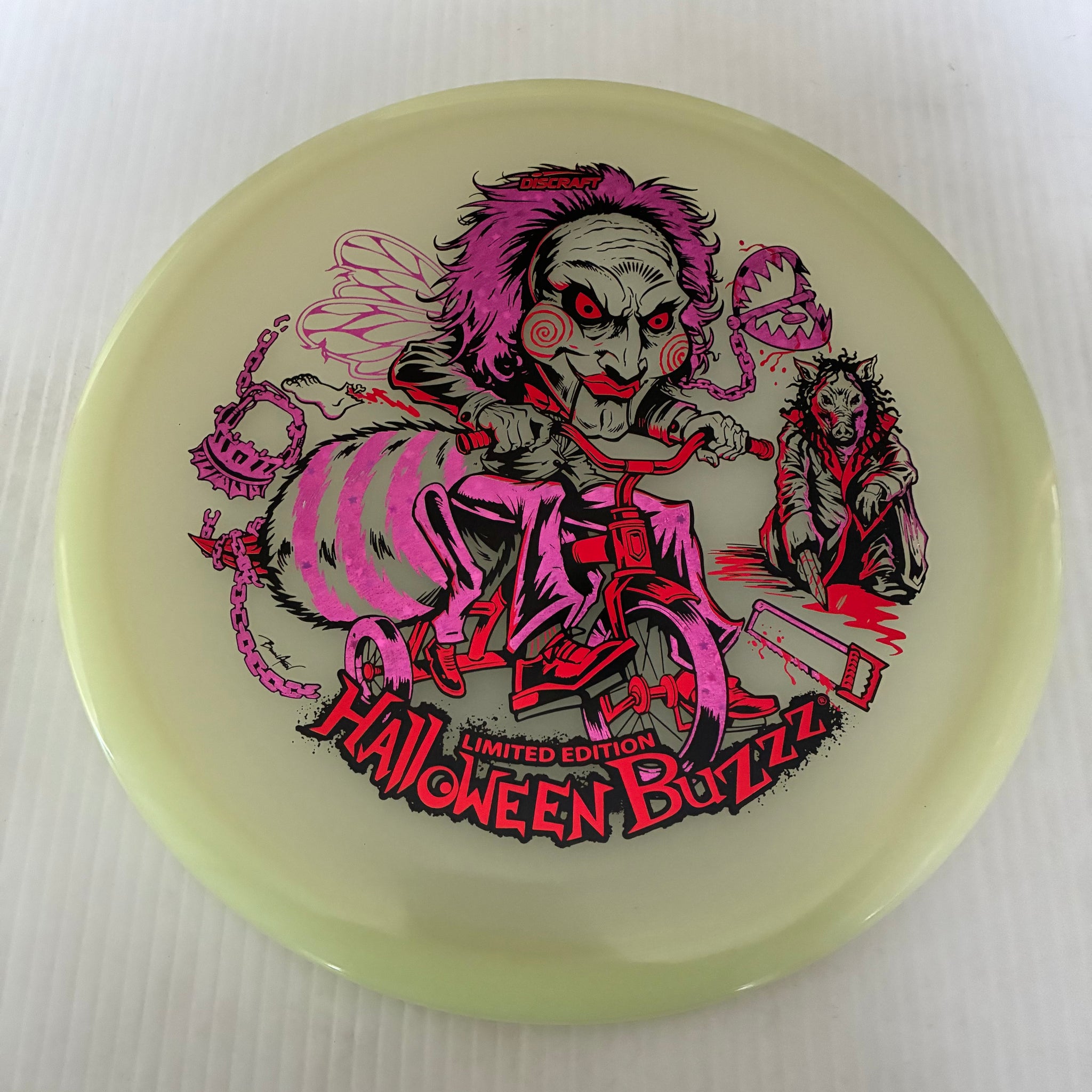 Discraft 2026 Halloween Saw Themed Mega GLO Z Buzzz 5/4/-1/1