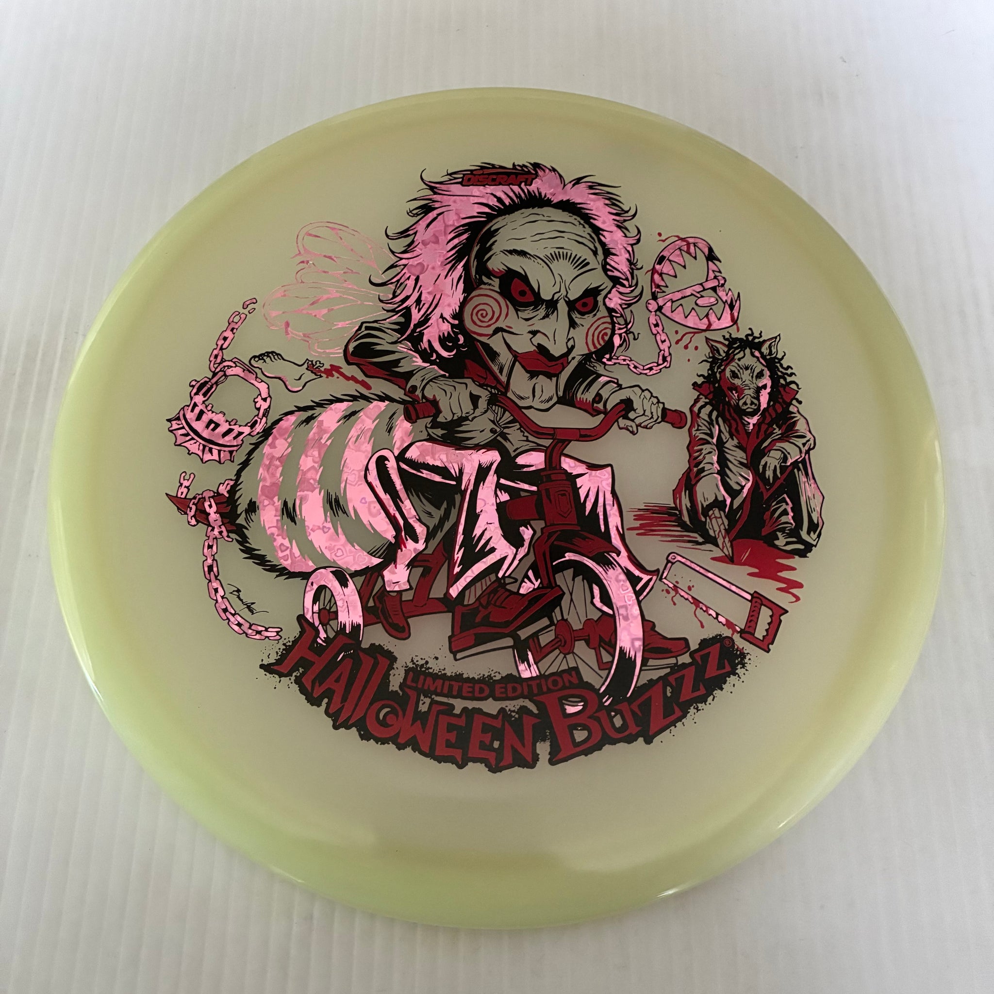 Discraft 2026 Halloween Saw Themed Mega GLO Z Buzzz 5/4/-1/1
