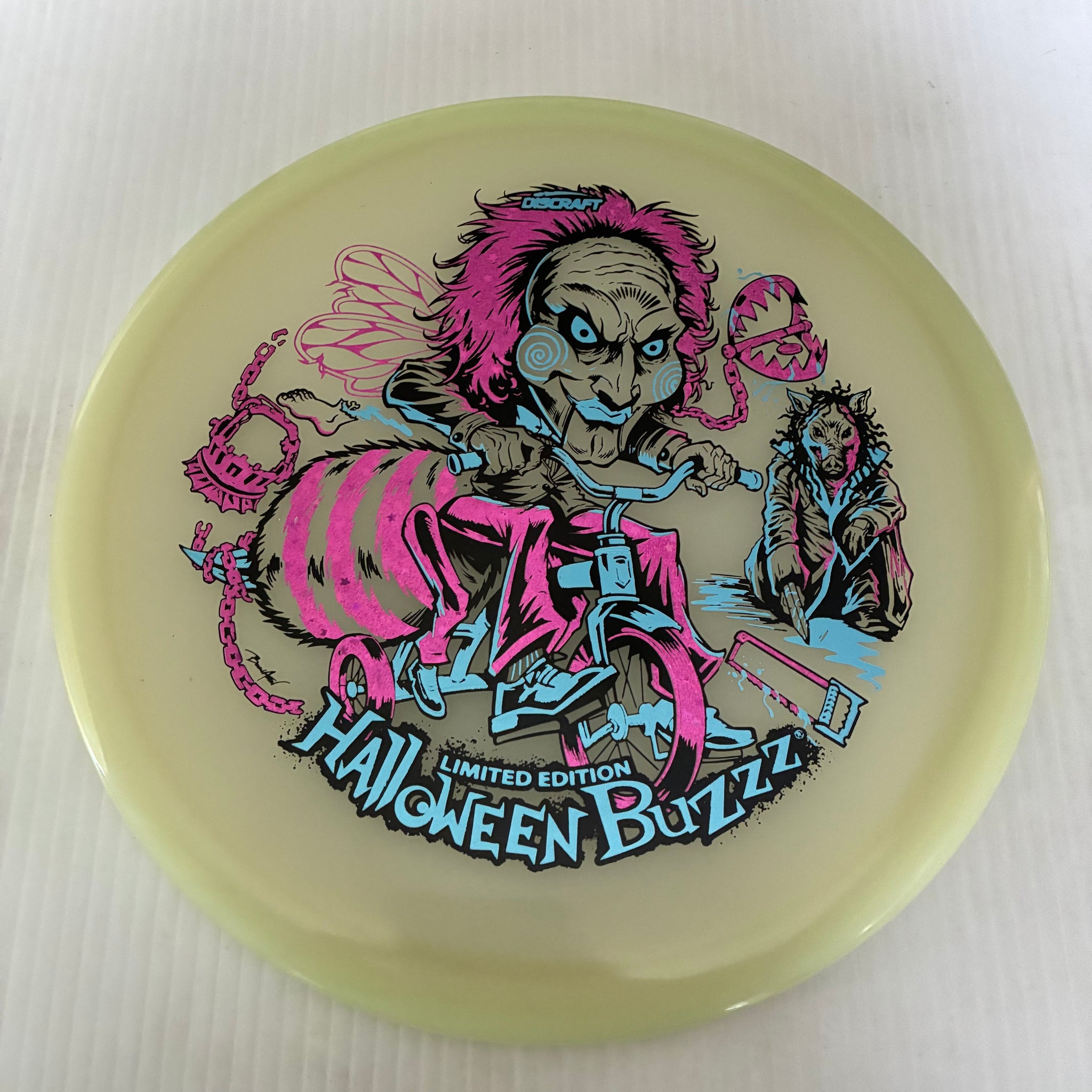 Discraft 2026 Halloween Saw Themed Mega GLO Z Buzzz 5/4/-1/1