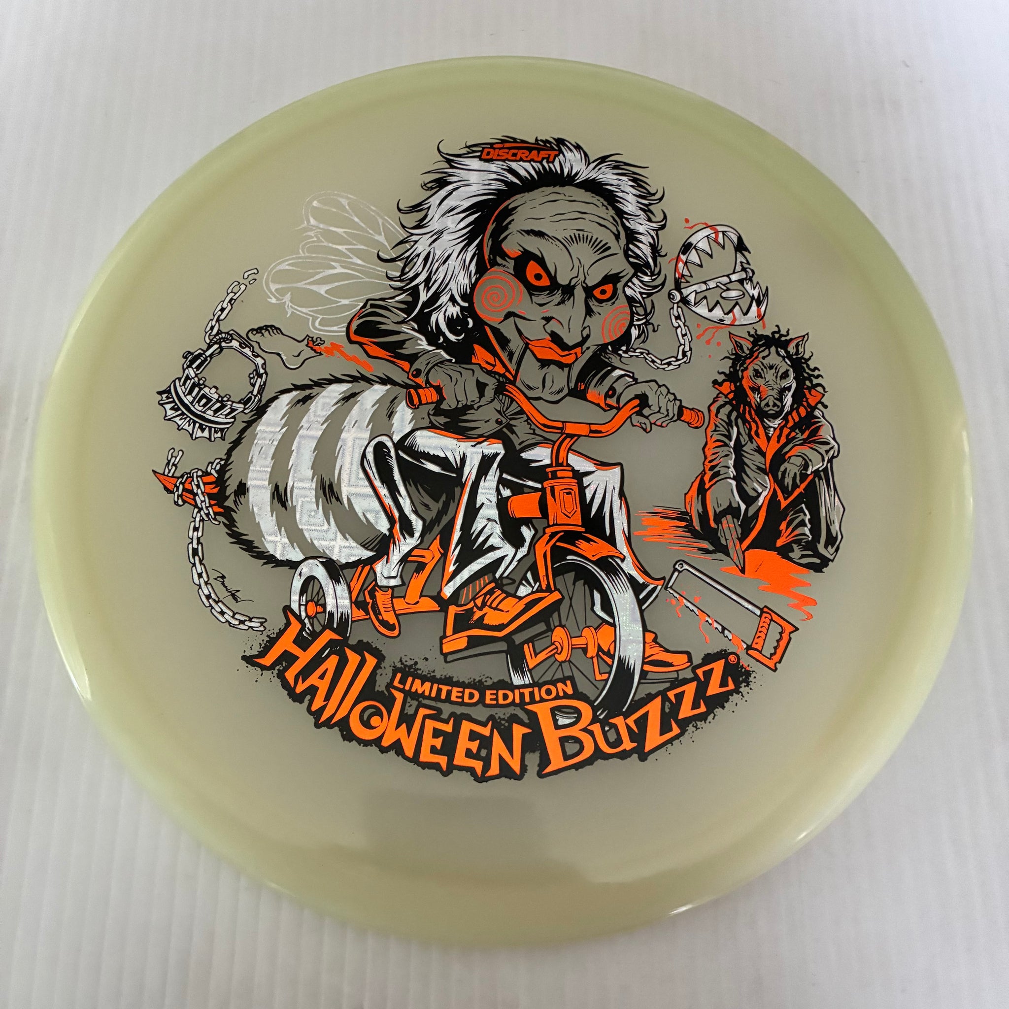 Discraft 2026 Halloween Saw Themed Mega GLO Z Buzzz 5/4/-1/1