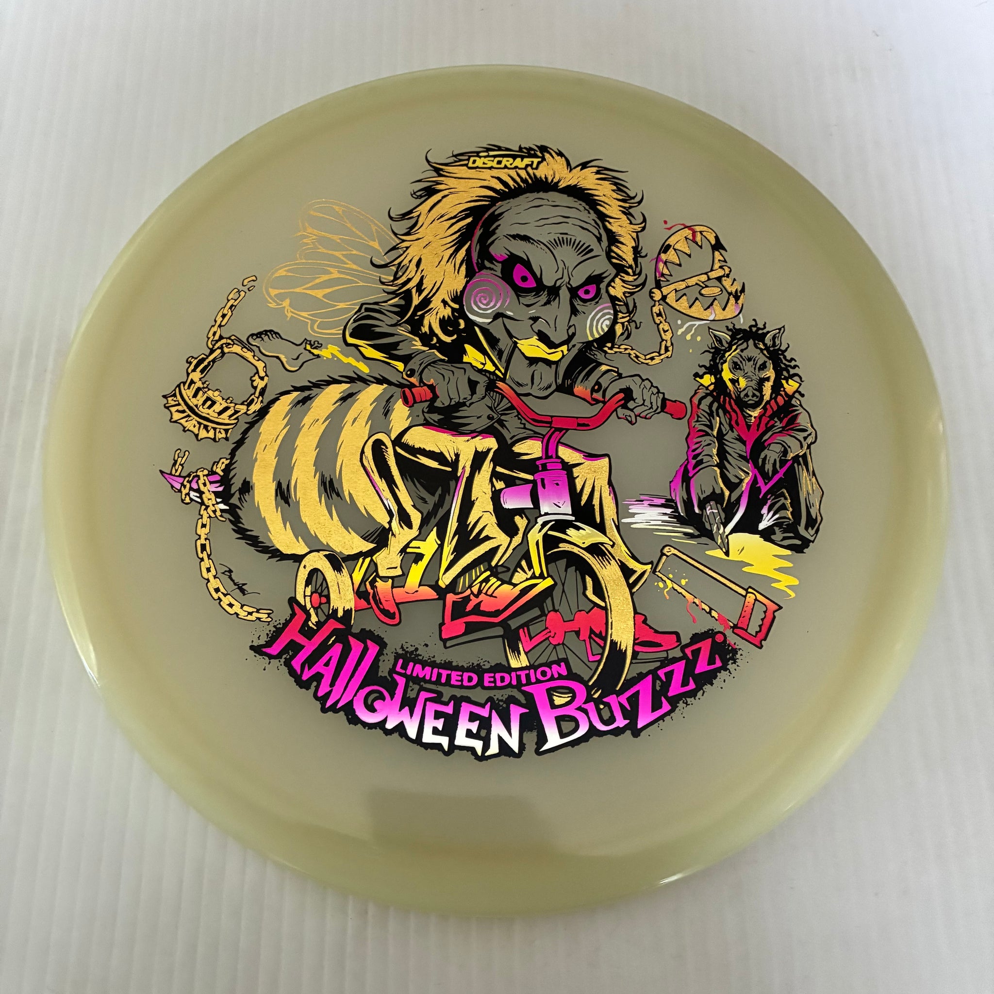 Discraft 2026 Halloween Saw Themed Mega GLO Z Buzzz 5/4/-1/1