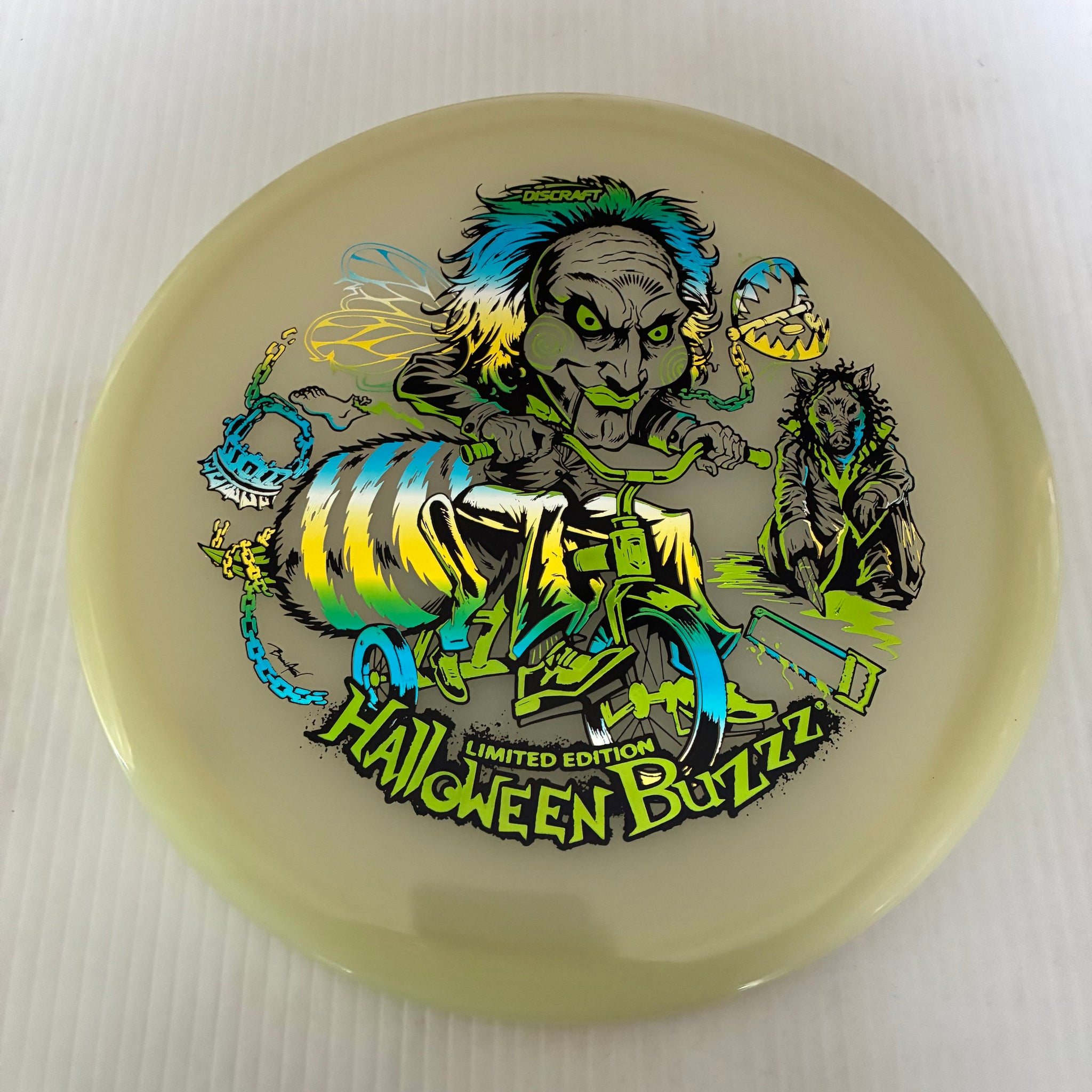 Discraft 2026 Halloween Saw Themed Mega GLO Z Buzzz 5/4/-1/1
