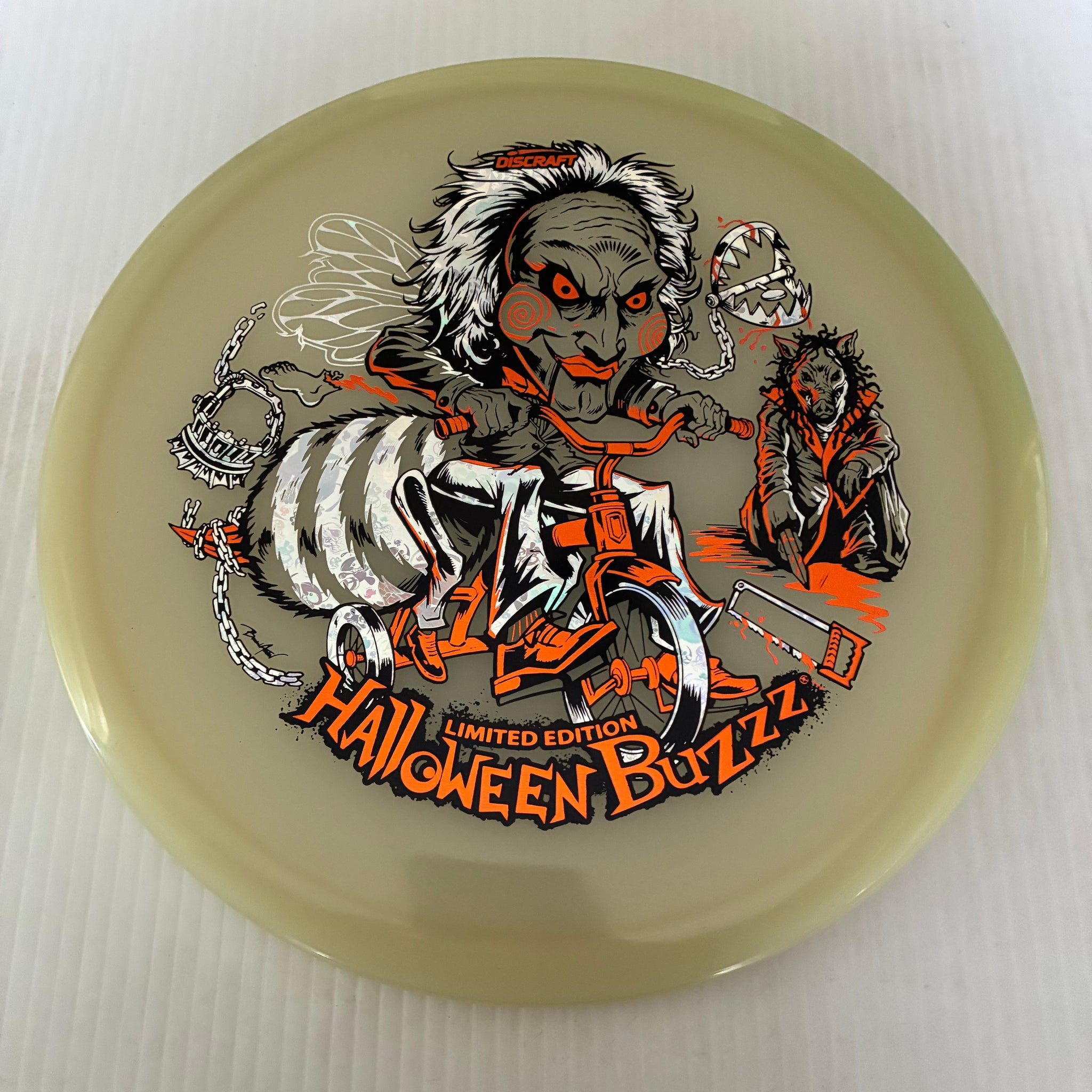 Discraft 2026 Halloween Saw Themed Mega GLO Z Buzzz 5/4/-1/1