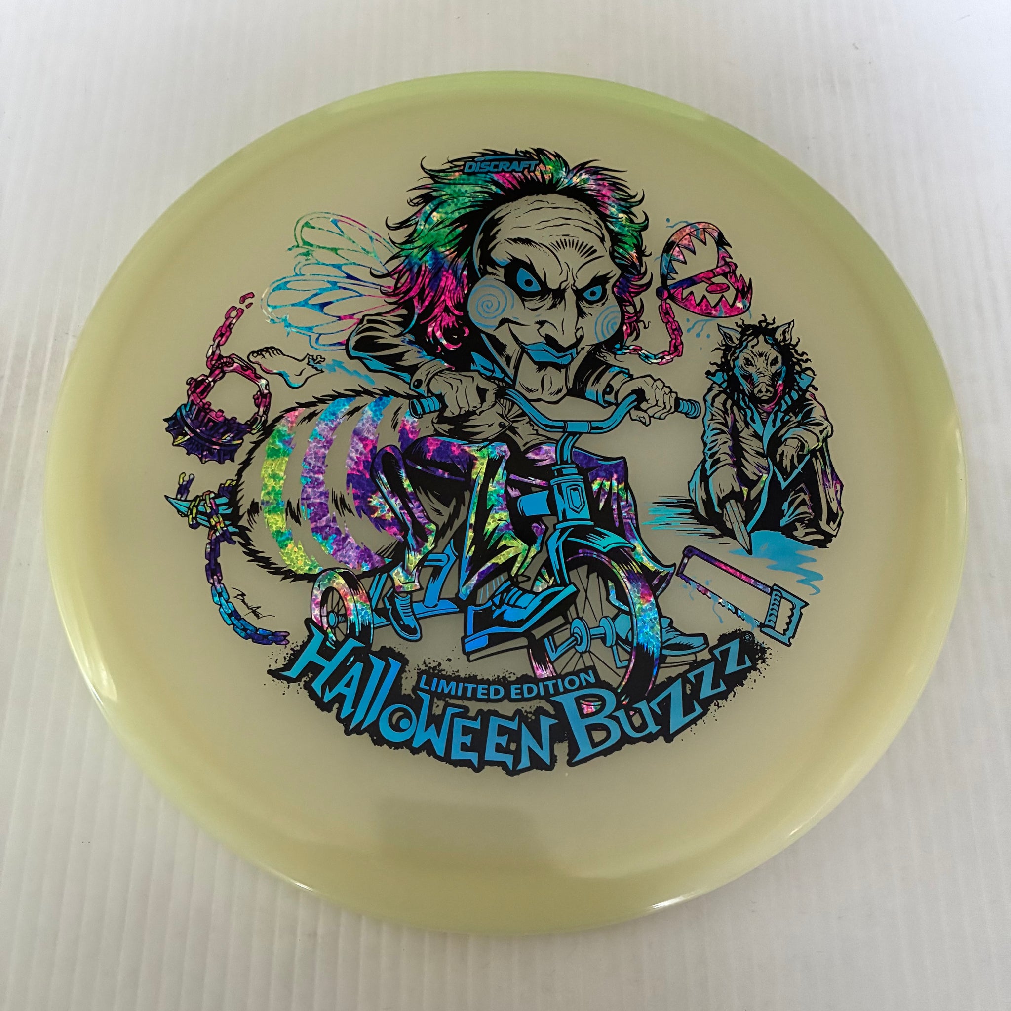 Discraft 2026 Halloween Saw Themed Mega GLO Z Buzzz 5/4/-1/1