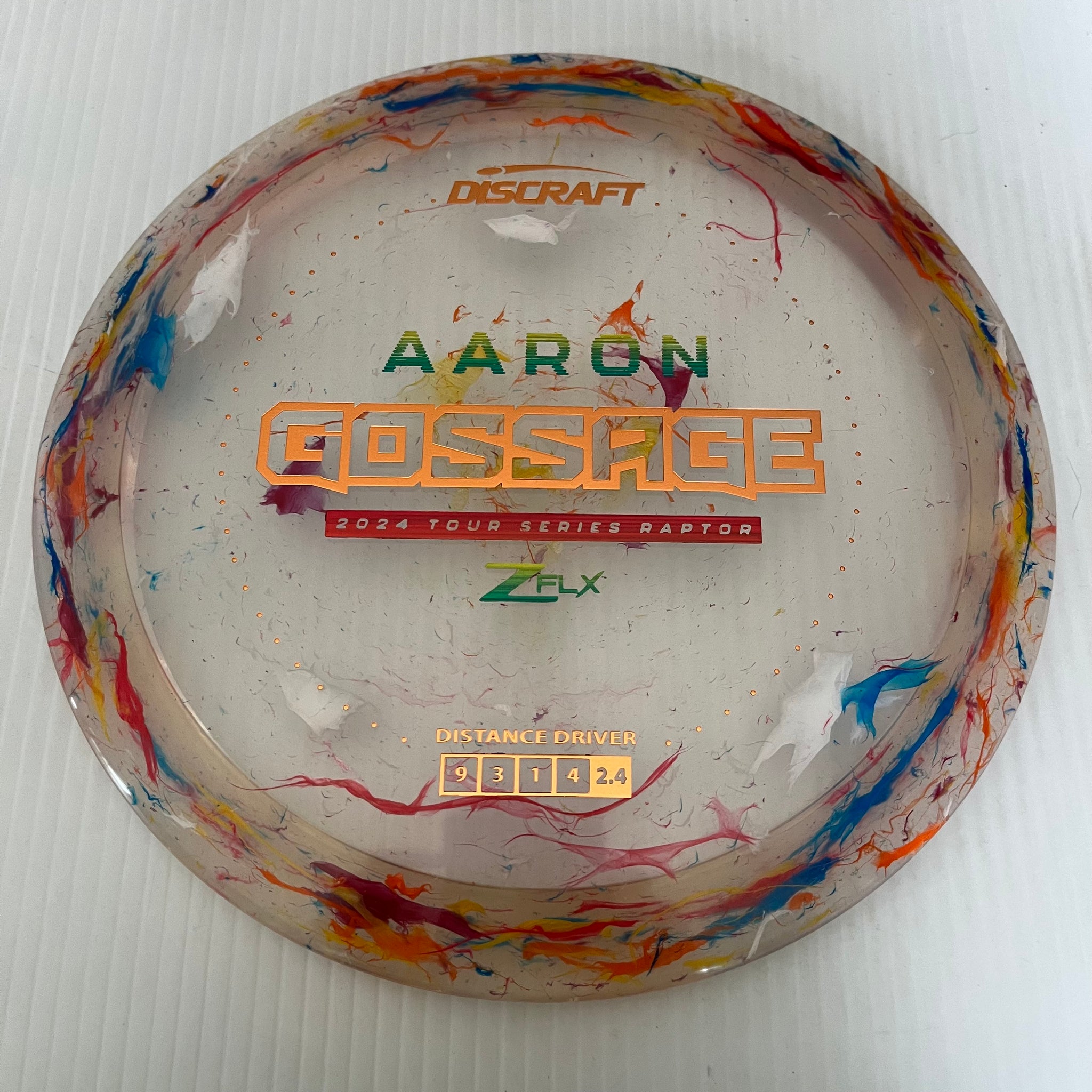 Discraft 2024 Aaron Gossage Tour Series Jawbreaker Z FLX Raptor 9/4/0/3