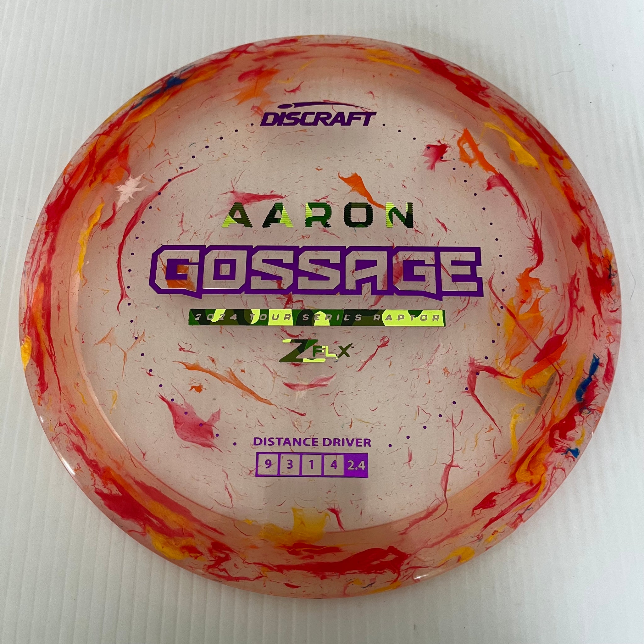 Discraft 2024 Aaron Gossage Tour Series Jawbreaker Z FLX Raptor 9/4/0/3