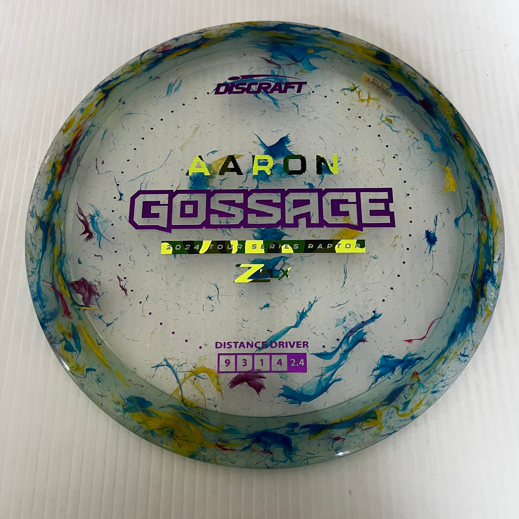 Discraft 2024 Aaron Gossage Tour Series Jawbreaker Z FLX Raptor 9/4/0/3