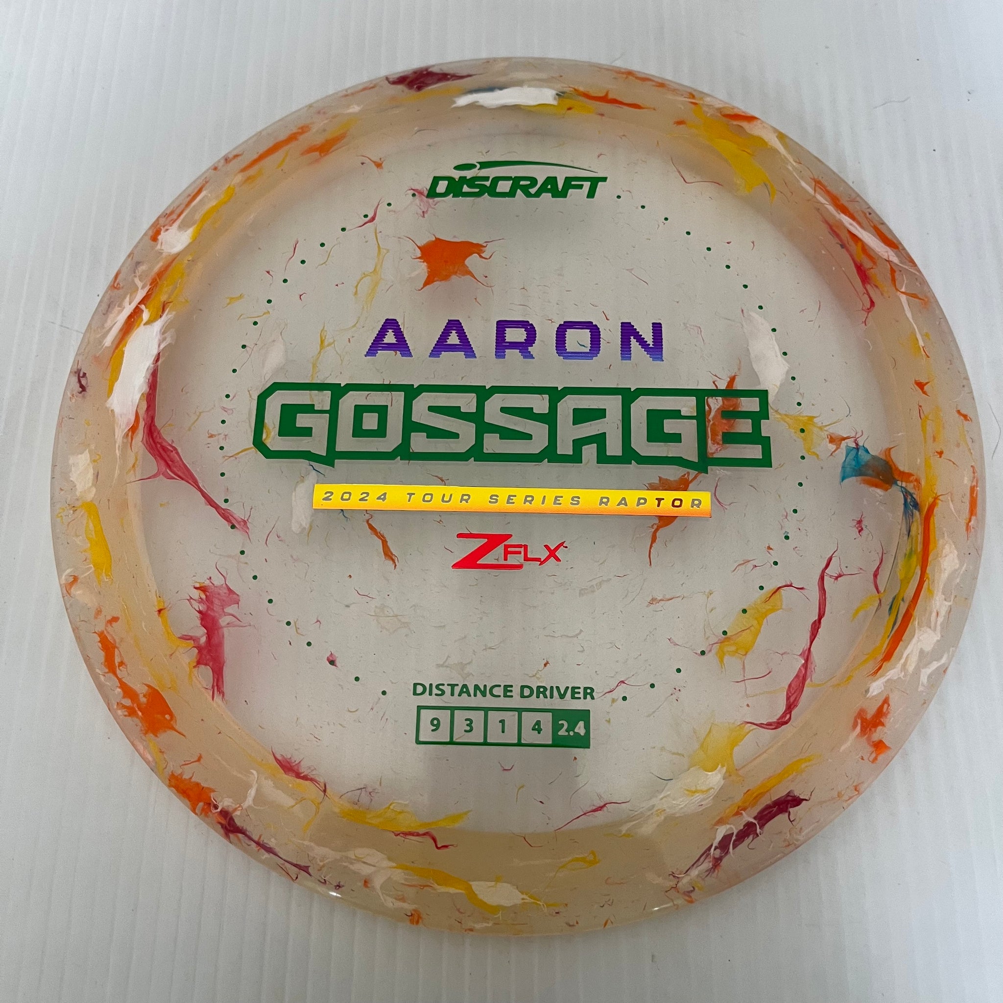 Discraft 2024 Aaron Gossage Tour Series Jawbreaker Z FLX Raptor 9/4/0/3