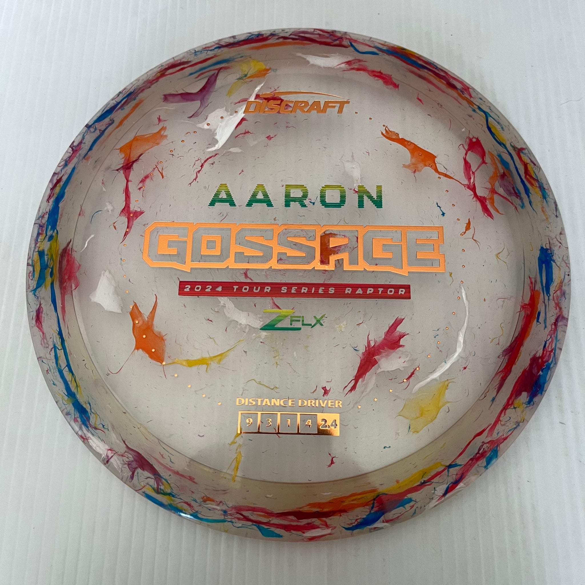 Discraft 2024 Aaron Gossage Tour Series Jawbreaker Z FLX Raptor 9/4/0/3