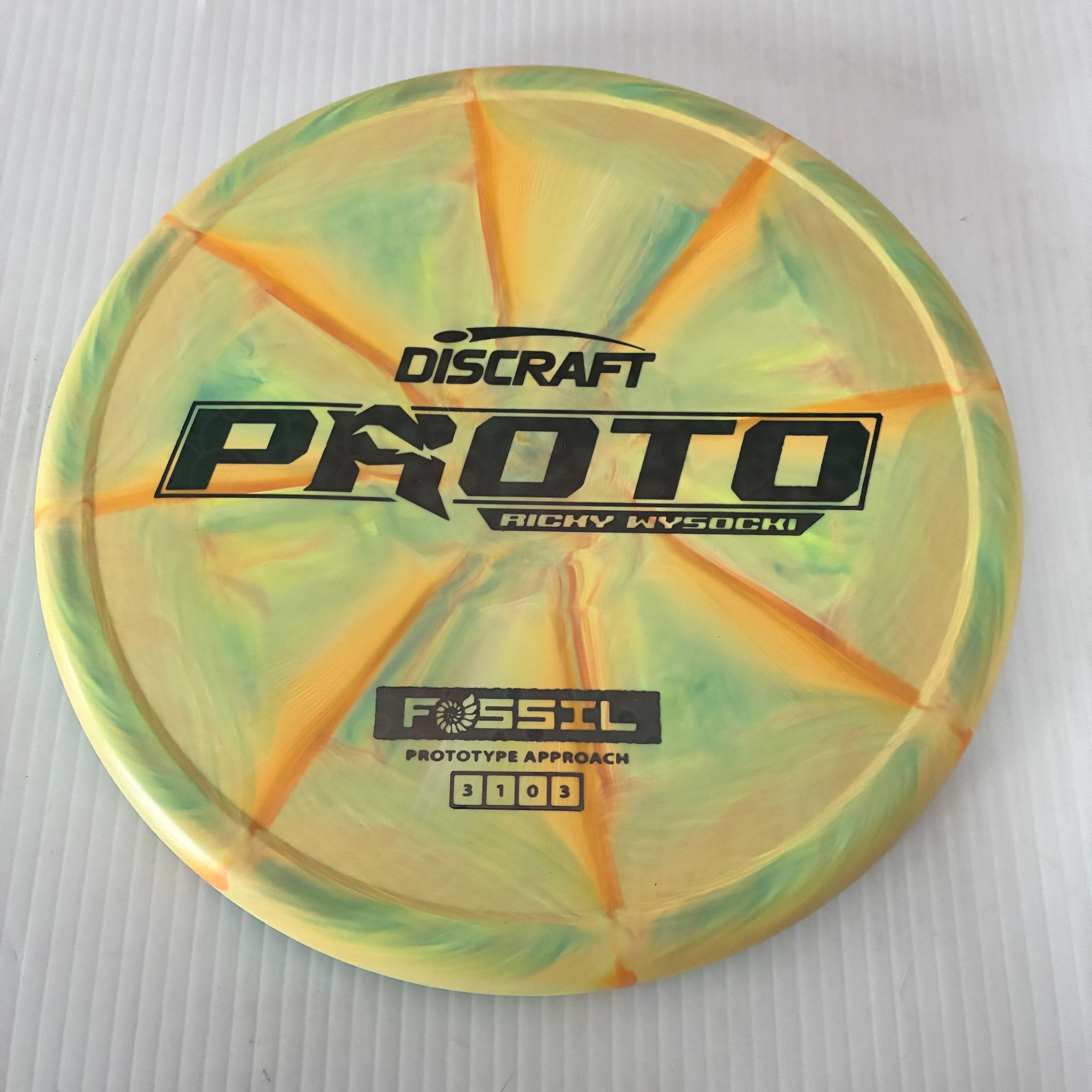 Discraft Ricky Wysocki Prototype Swirly CT Crazy Tuff Fossil 3/1/0/3