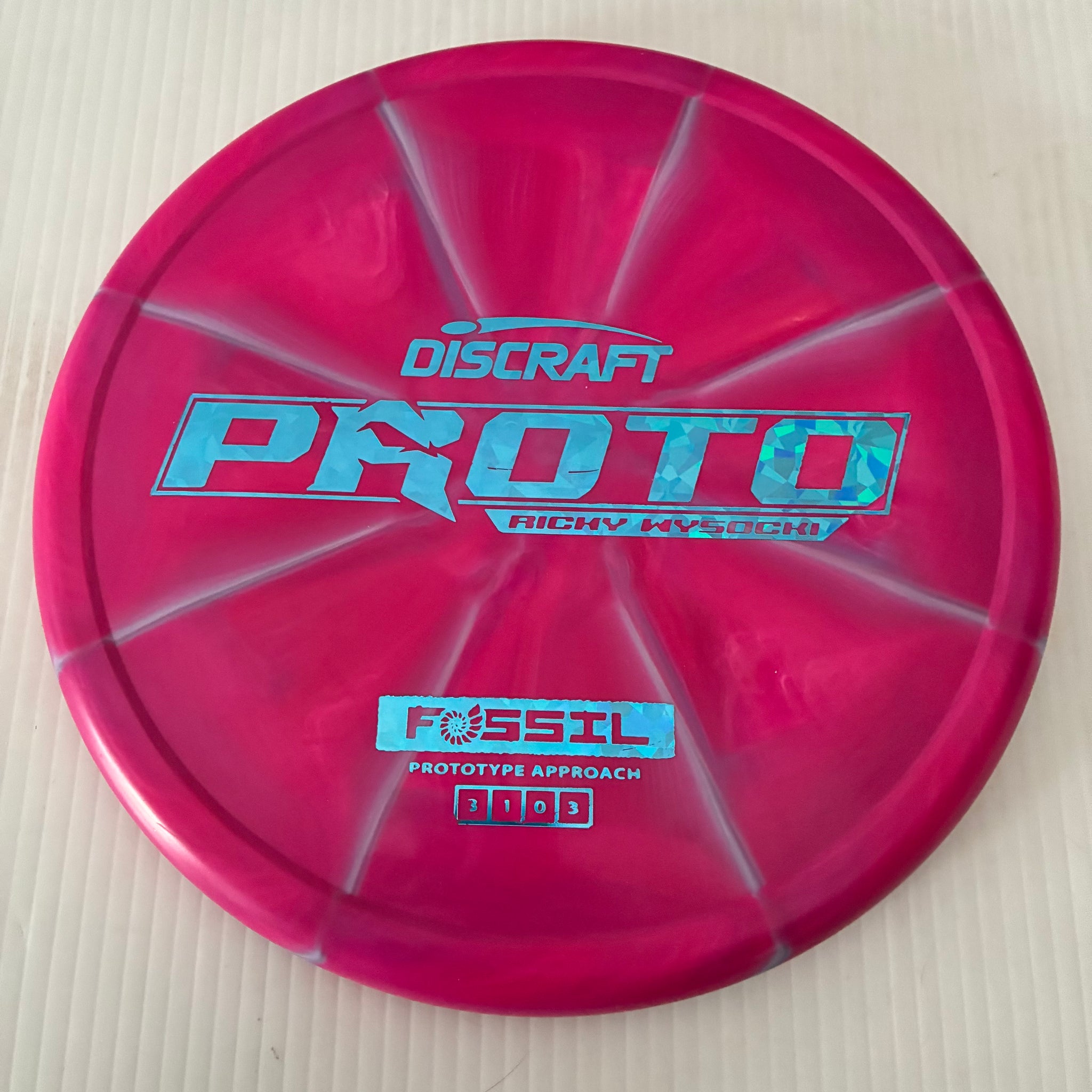 Discraft Ricky Wysocki Prototype Swirly CT Crazy Tuff Fossil 3/1/0/3