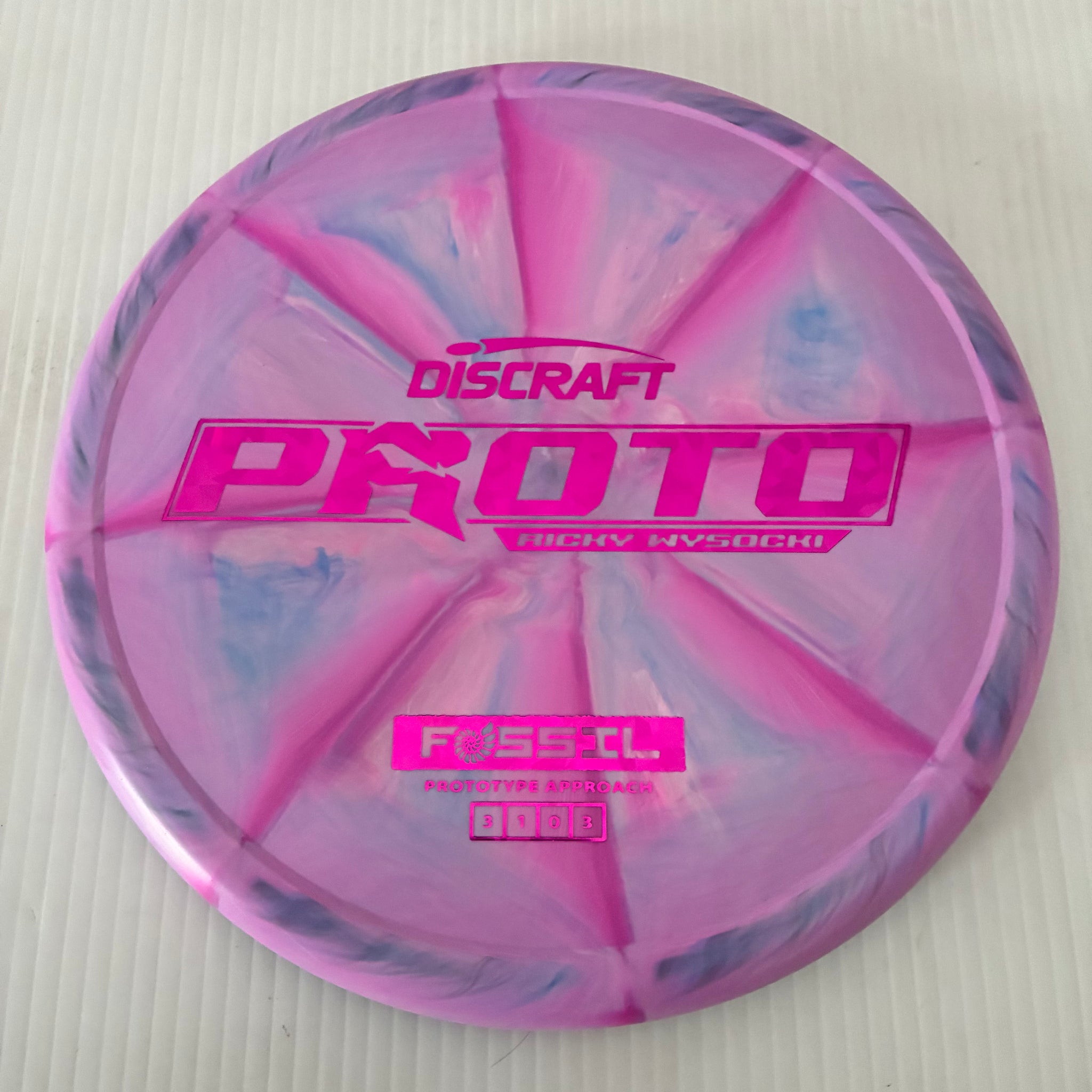 Discraft Ricky Wysocki Prototype Swirly CT Crazy Tuff Fossil 3/1/0/3