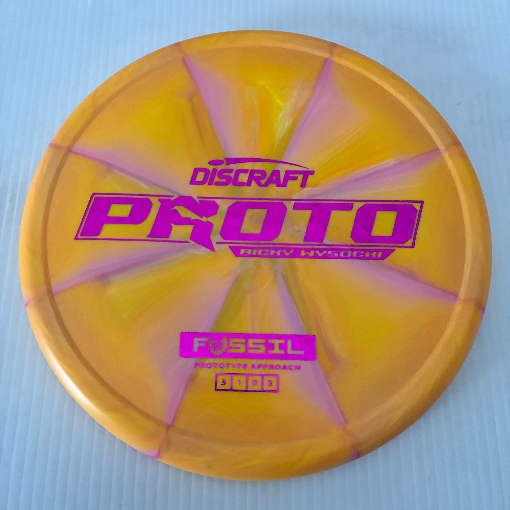 Discraft Ricky Wysocki Prototype Swirly CT Crazy Tuff Fossil 3/1/0/3