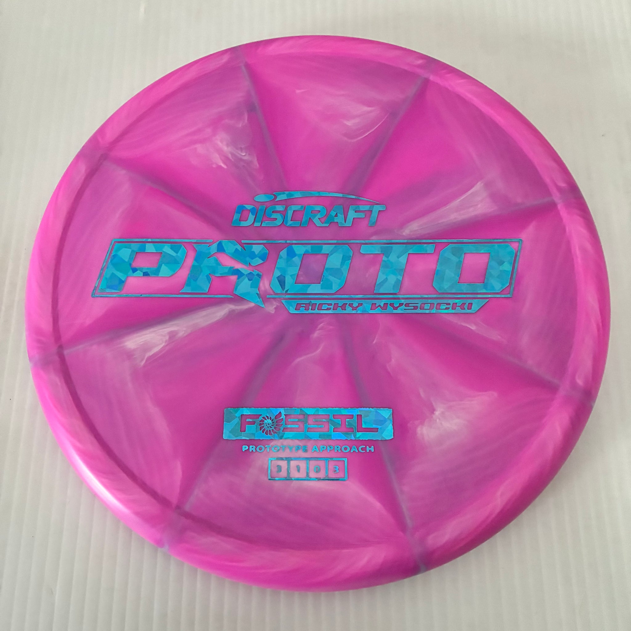 Discraft Ricky Wysocki Prototype Swirly CT Crazy Tuff Fossil 3/1/0/3