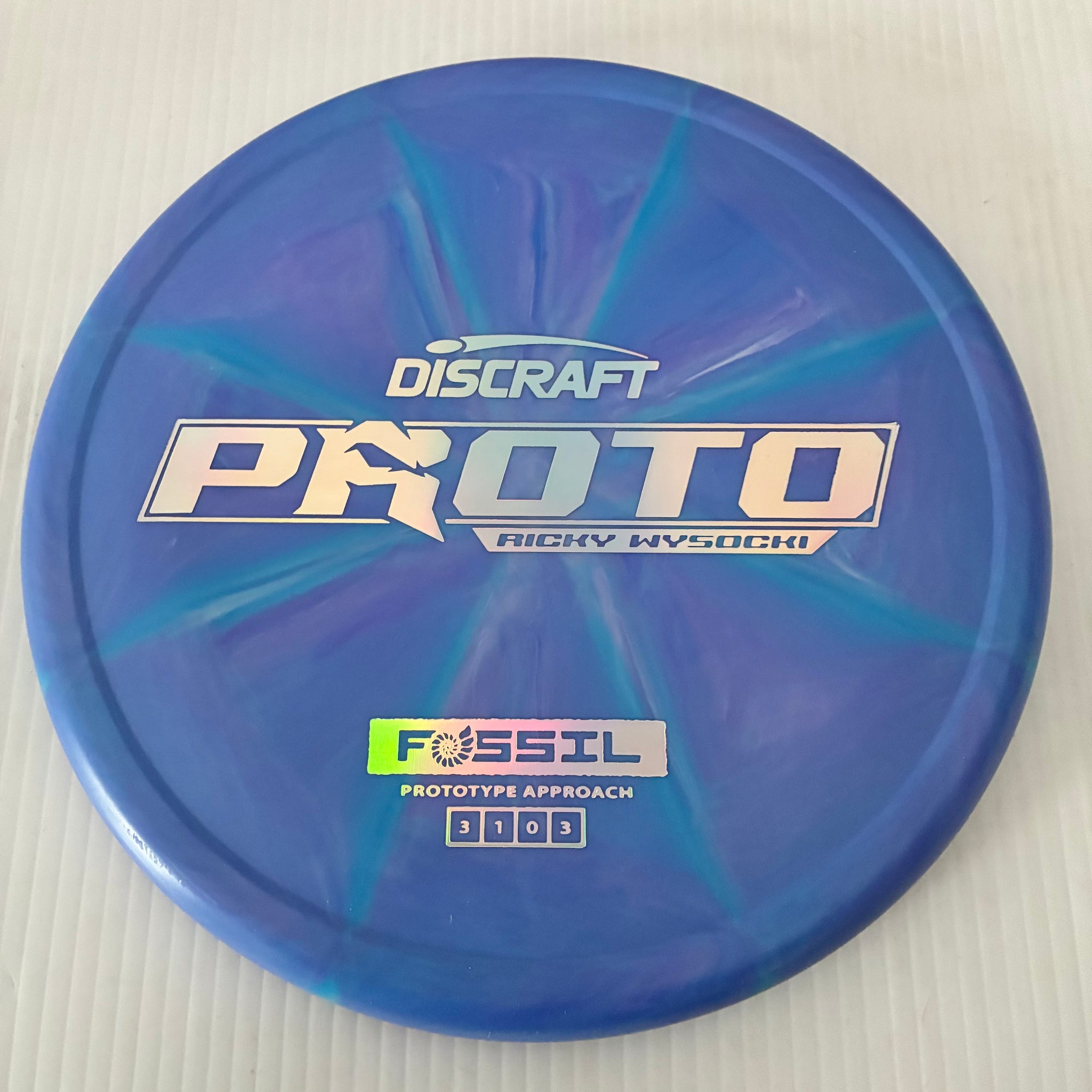 Discraft Ricky Wysocki Prototype Swirly CT Crazy Tuff Fossil 3/1/0/3