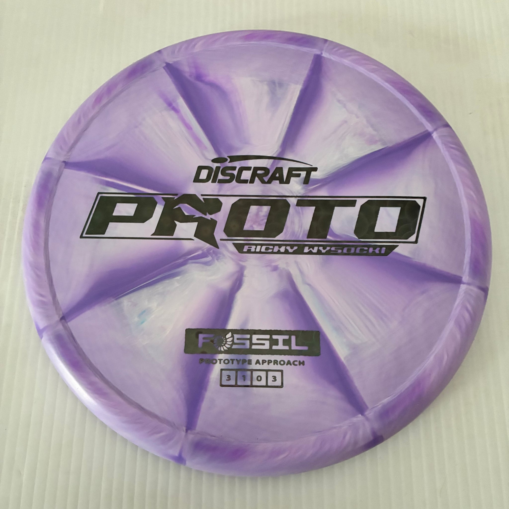 Discraft Ricky Wysocki Prototype Swirly CT Crazy Tuff Fossil 3/1/0/3