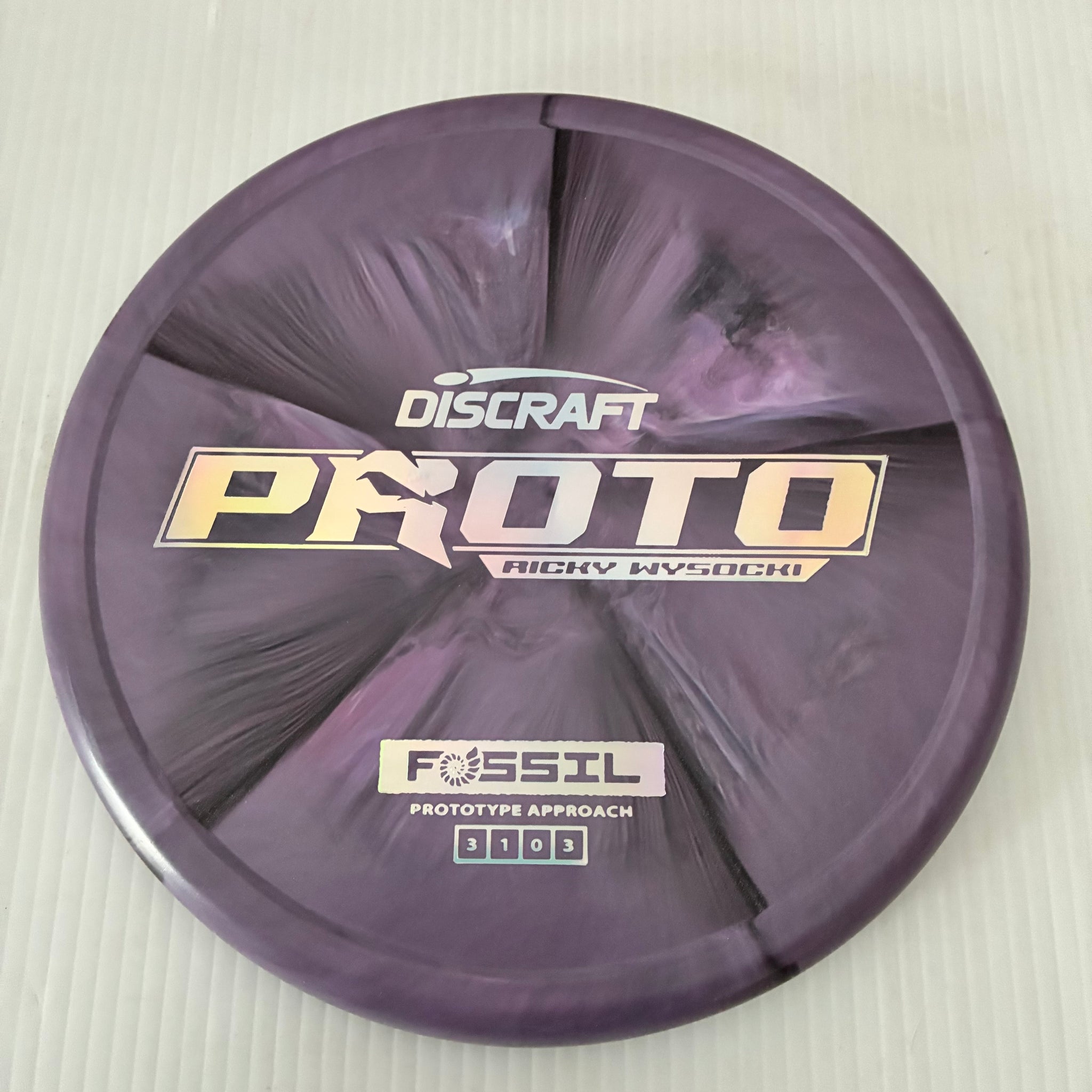 Discraft Ricky Wysocki Prototype Swirly CT Crazy Tuff Fossil 3/1/0/3