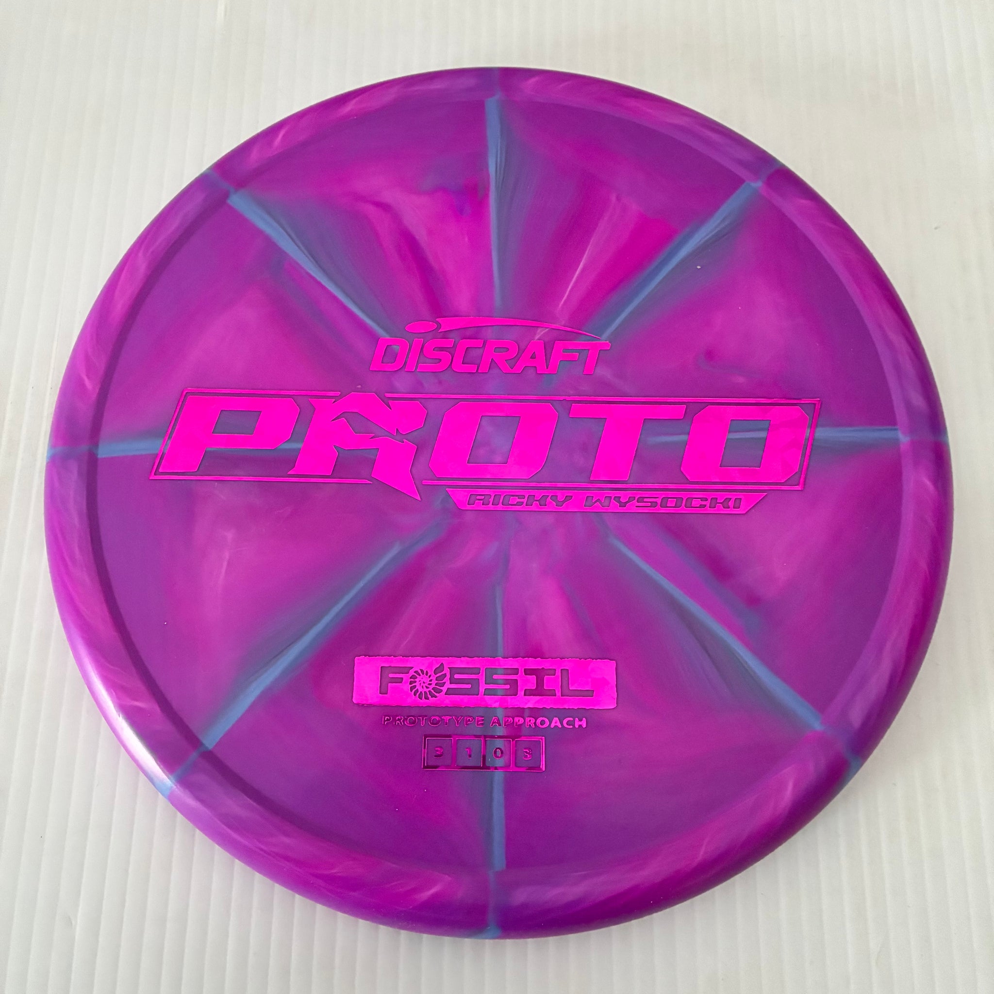 Discraft Ricky Wysocki Prototype Swirly CT Crazy Tuff Fossil 3/1/0/3